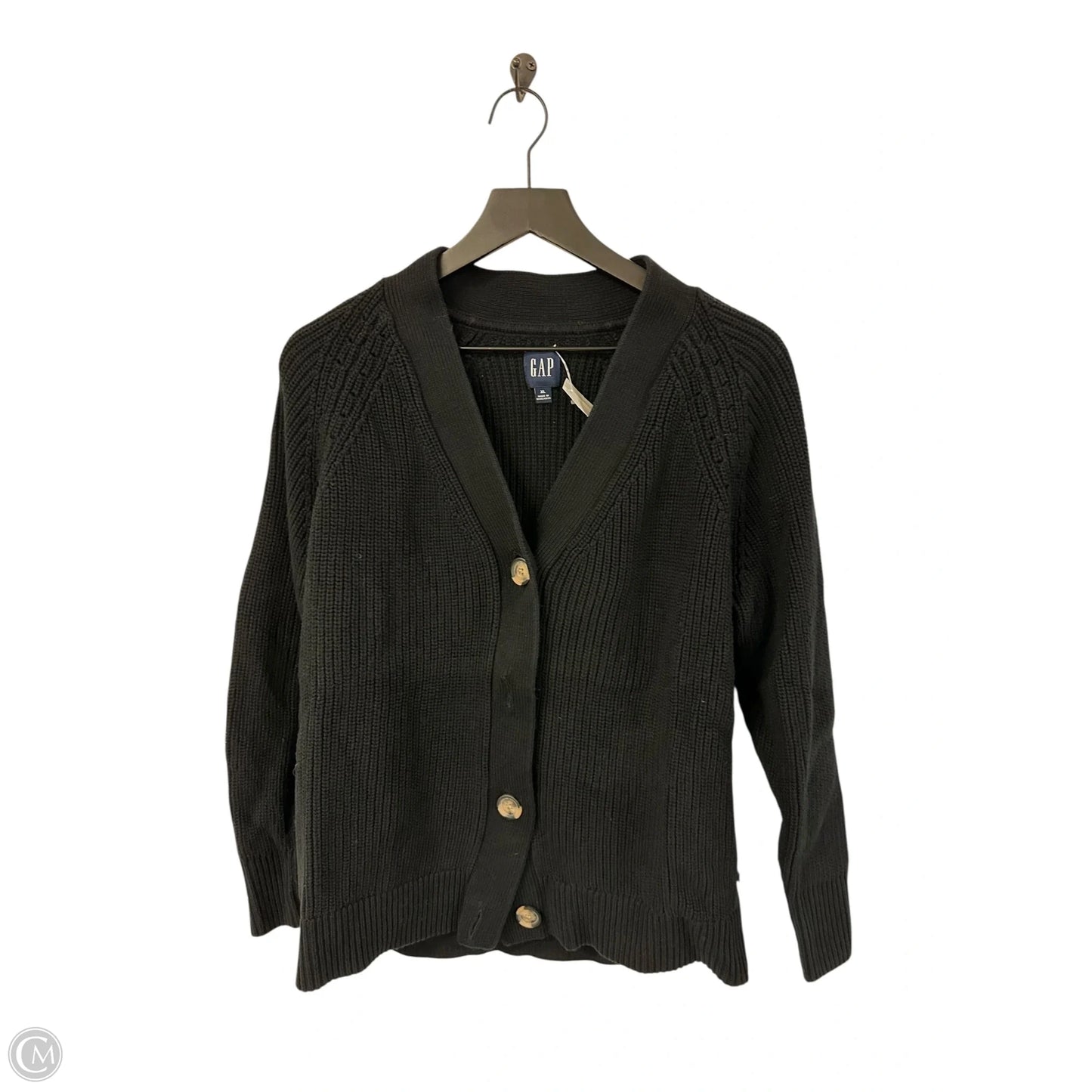 Sweater Cardigan By Gap In Black, Size: Xl