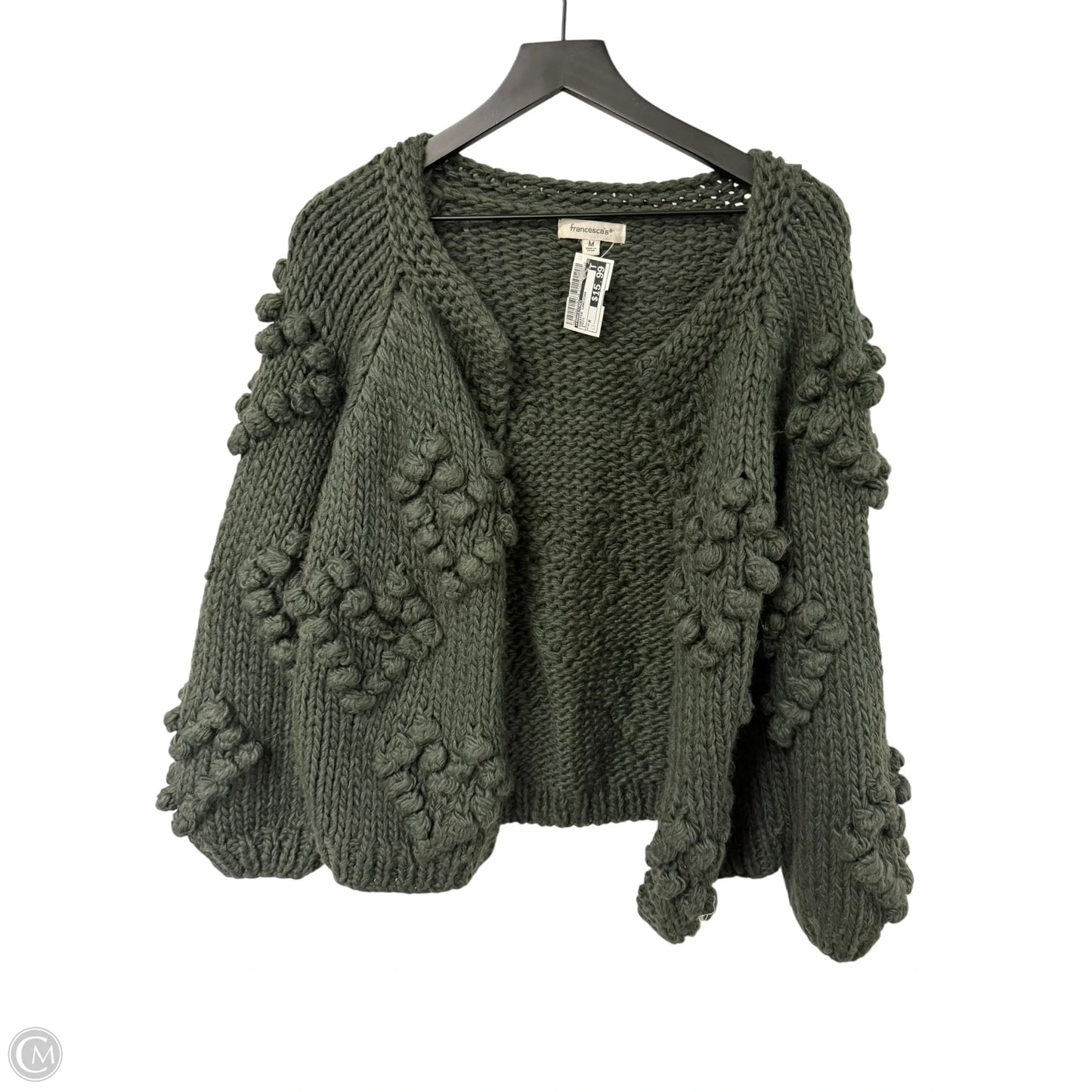 Sweater Cardigan By Francesca's In Green, Size: M