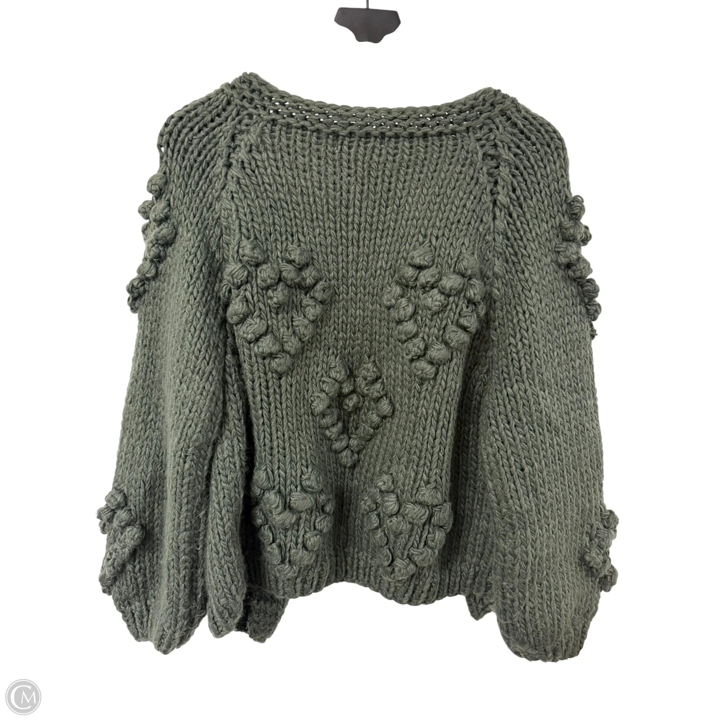 Sweater Cardigan By Francesca's In Green, Size: M