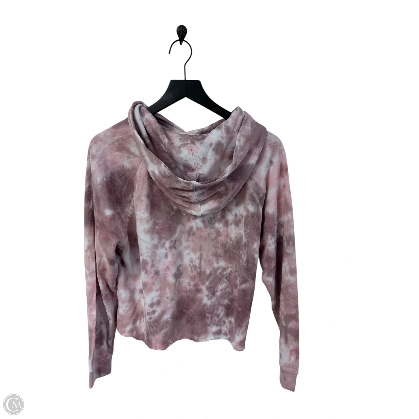 Sweatshirt Hoodie By Lucky Brand In Pink & White, Size: S
