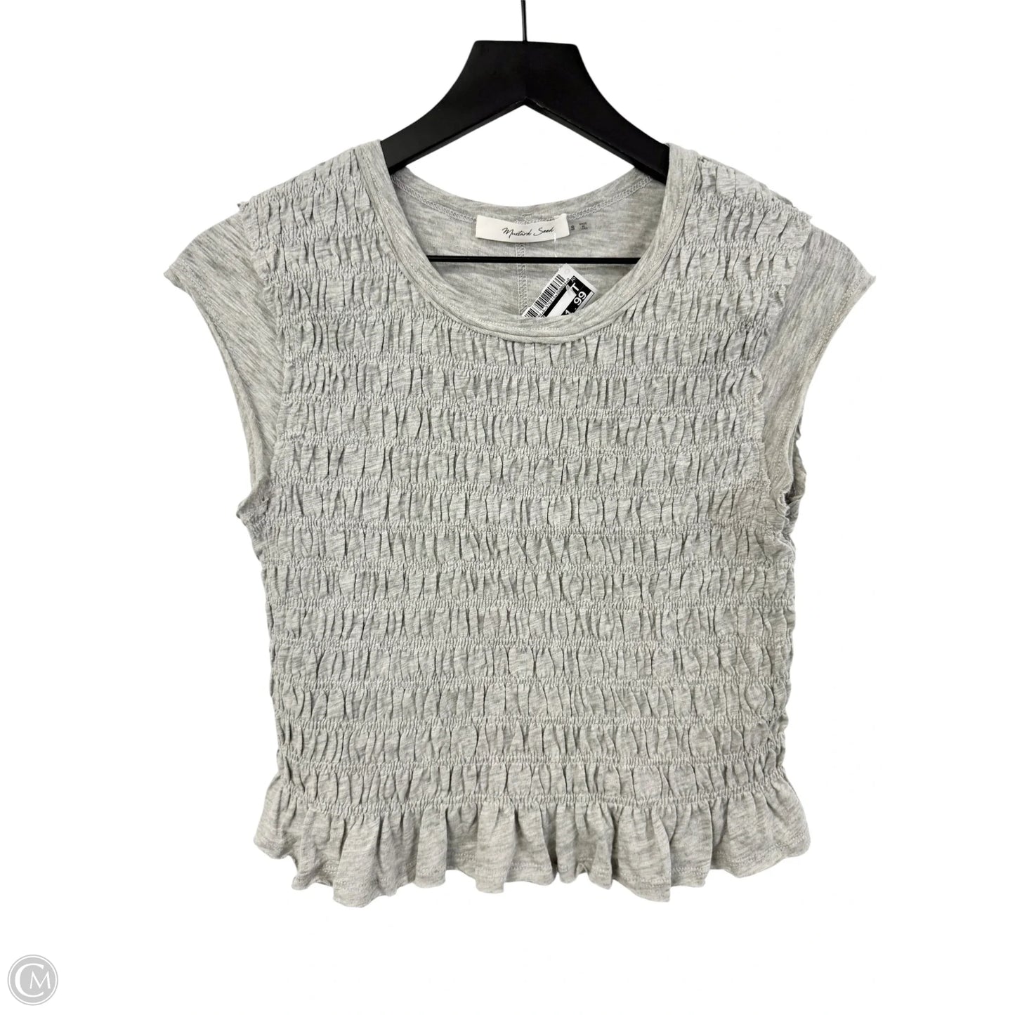 Top Short Sleeve By Mustard Seed In Grey, Size: S