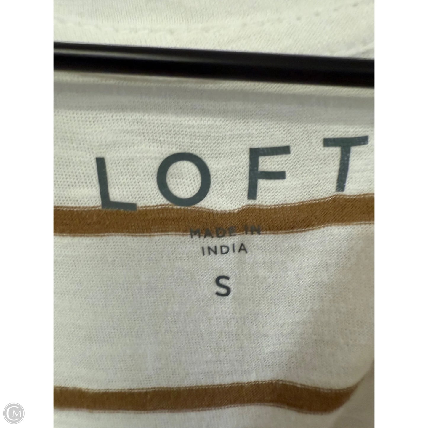 Top Short Sleeve Basic By Loft In Striped Pattern, Size: S