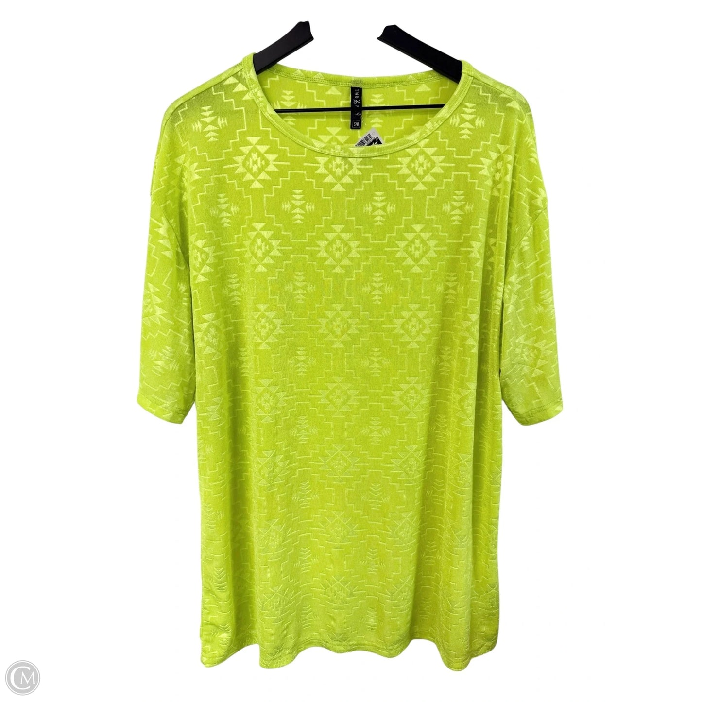 Top Short Sleeve By Cmc In Chartreuse, Size: S