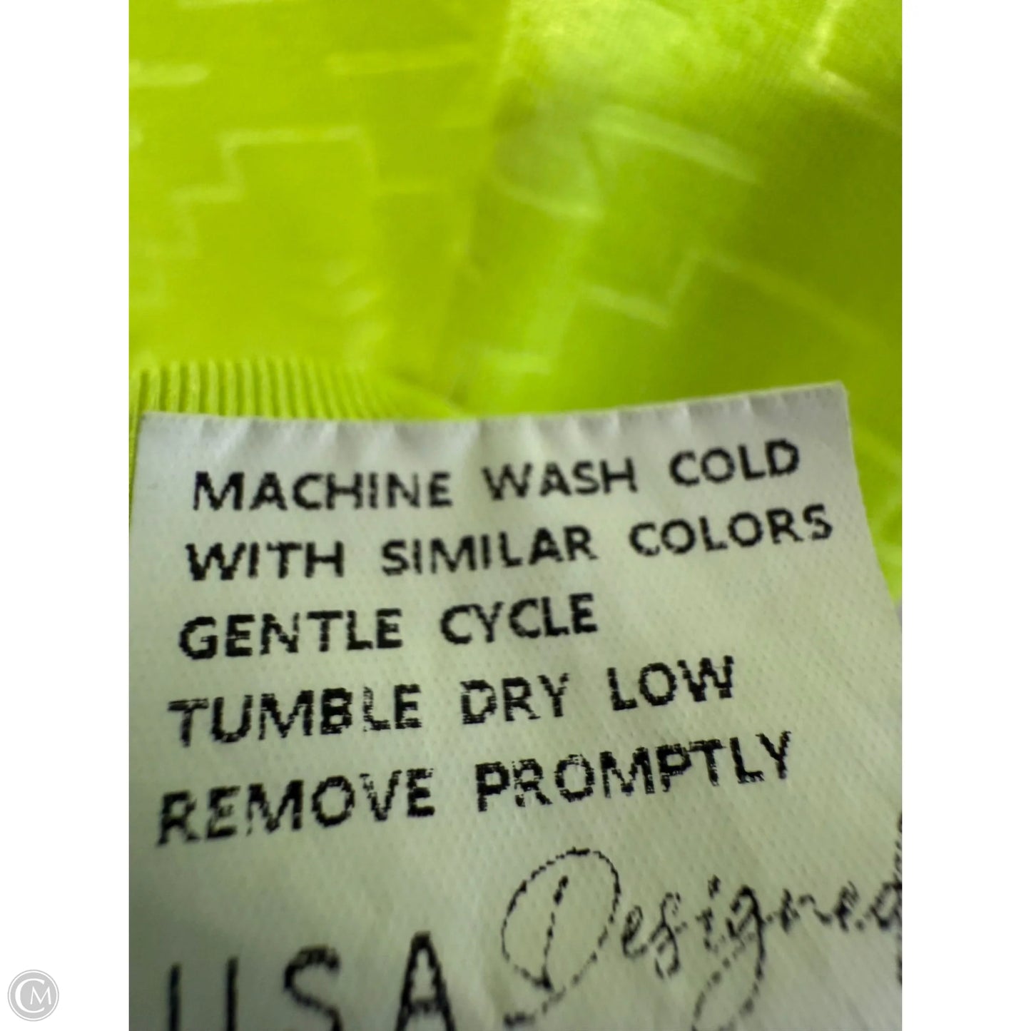 Top Short Sleeve By Cmc In Chartreuse, Size: S