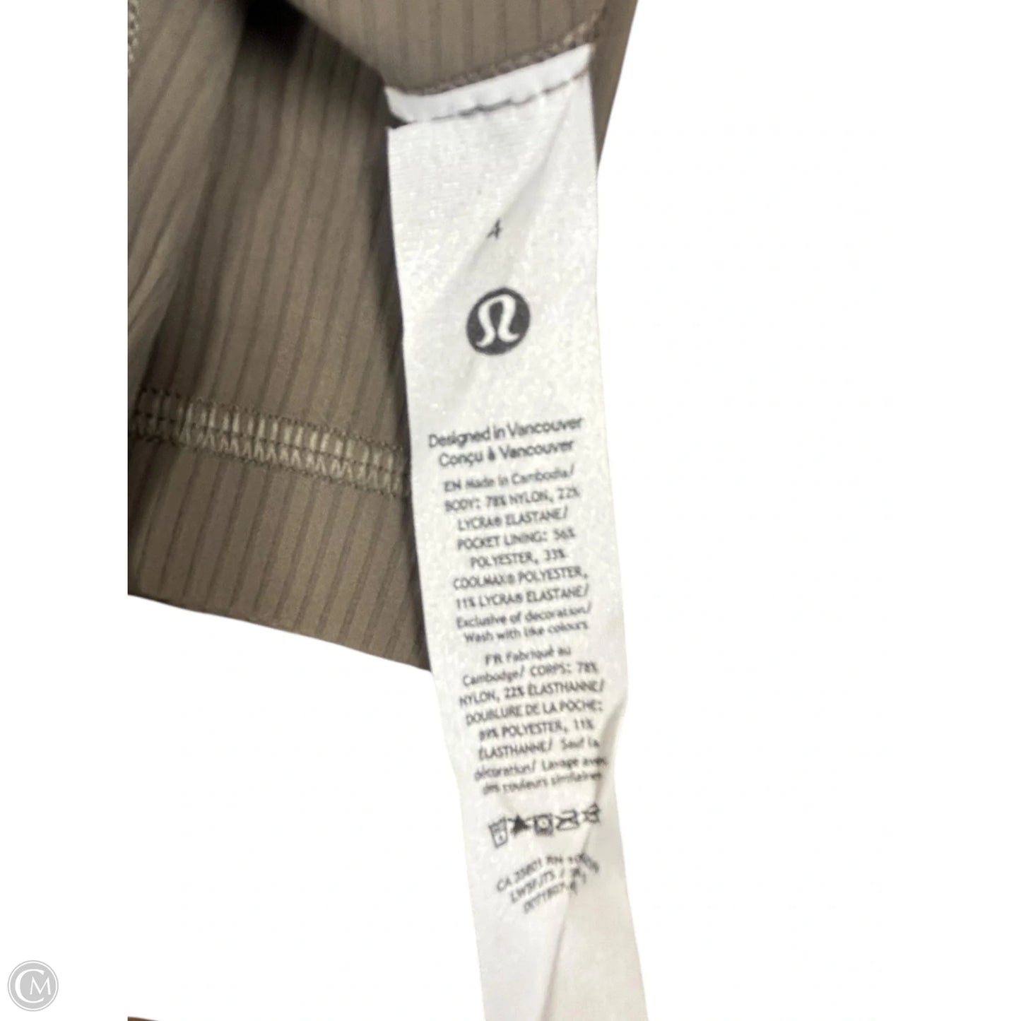 Athletic Leggings By Lululemon In Taupe, Size: 4