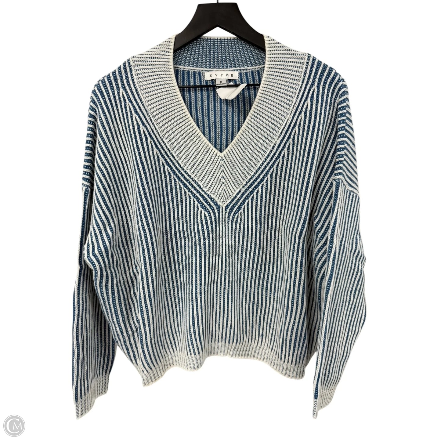 Sweater By Hyfve In Blue & White, Size: S