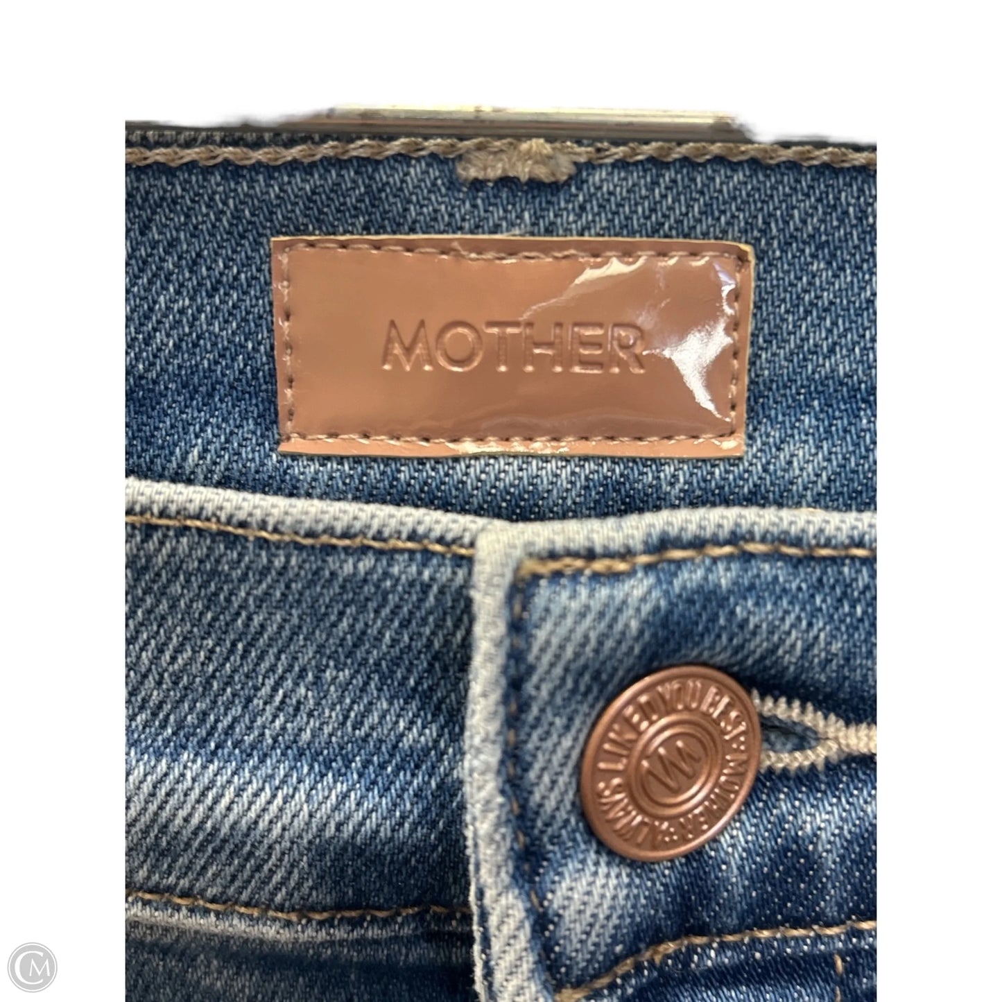 Jeans Straight By Mother Jeans In Blue Denim, Size: 6