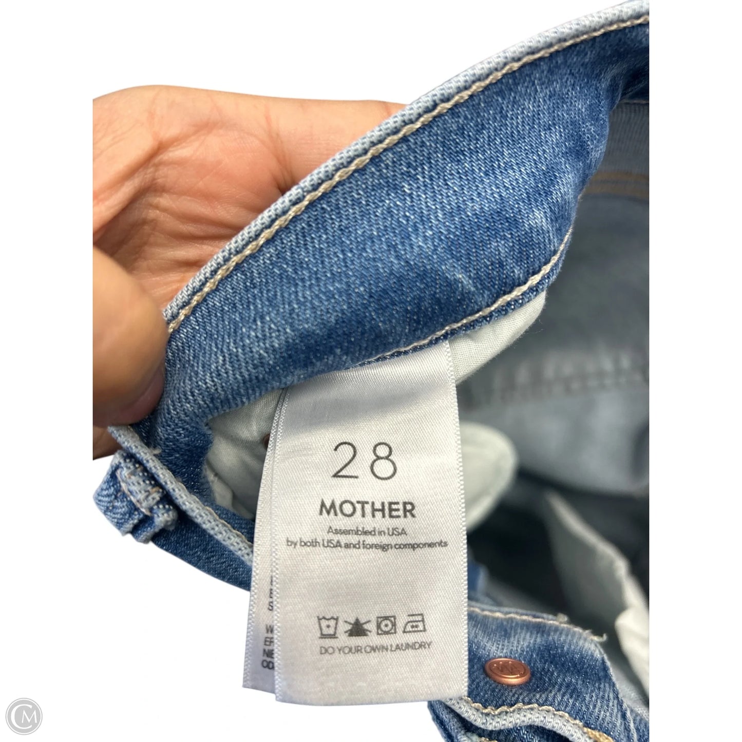 Jeans Straight By Mother Jeans In Blue Denim, Size: 6
