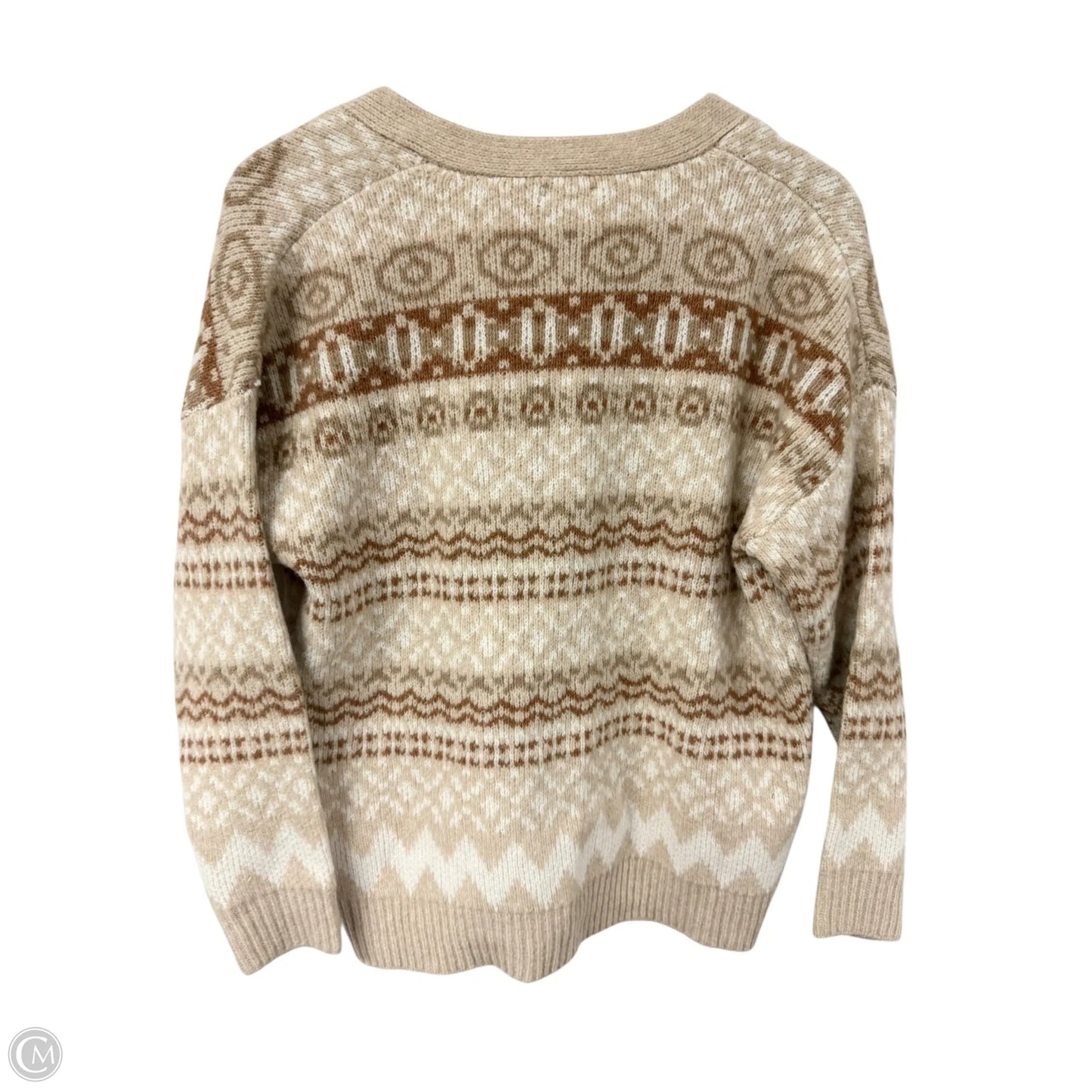 Sweater Cardigan By Cupcakes And Cashmere In Brown & Tan, Size: S