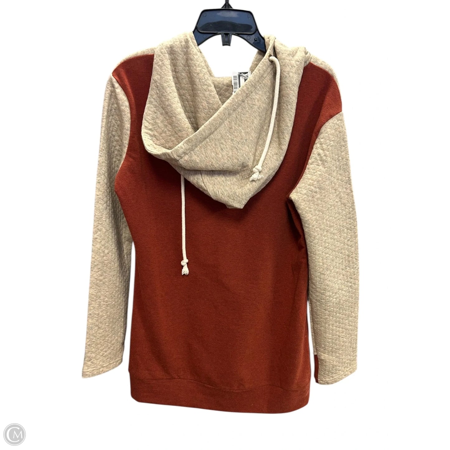 Sweatshirt Hoodie By Vanilla Bay In Orange & Tan, Size: L