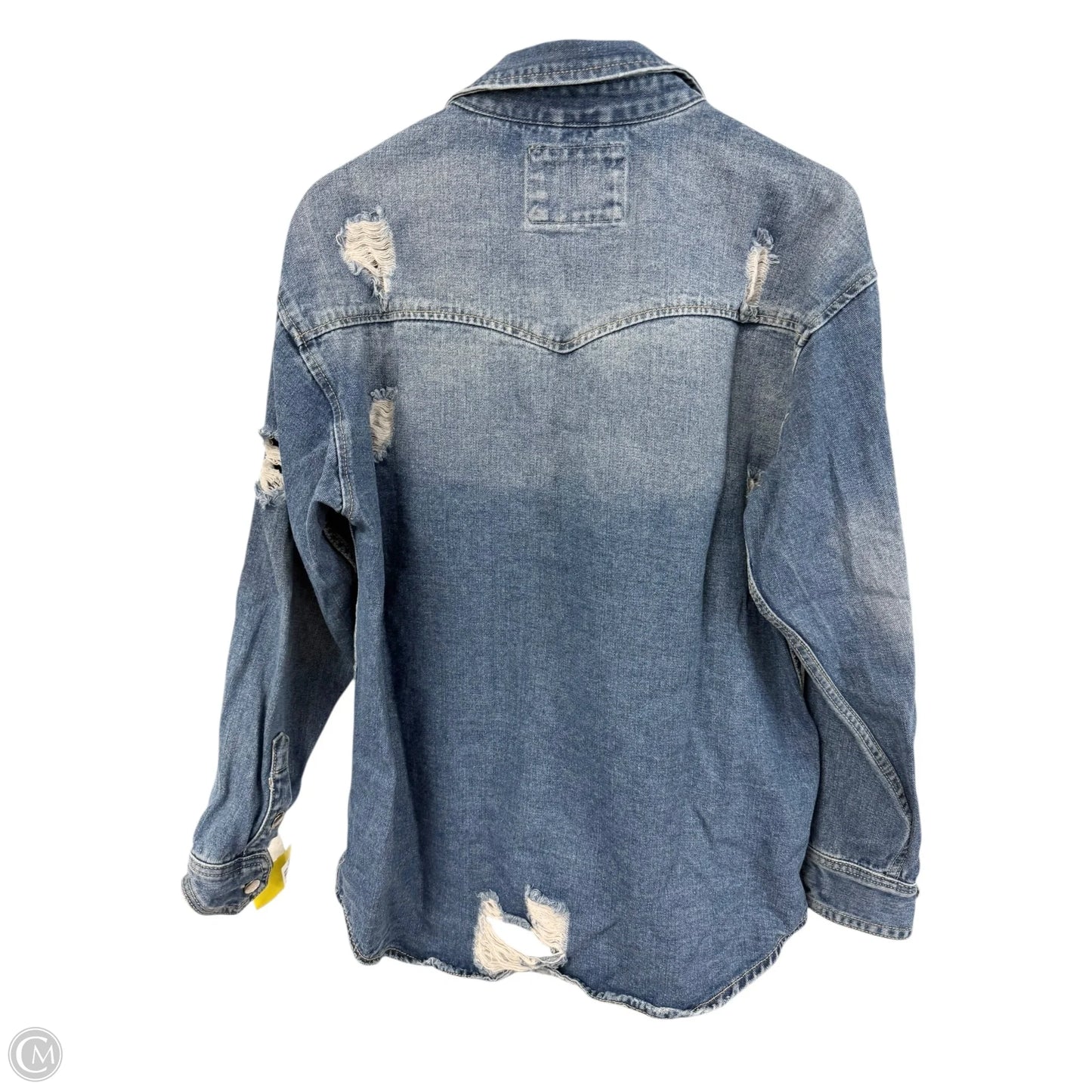 Jacket Denim By American Bazi In Blue Denim, Size: L