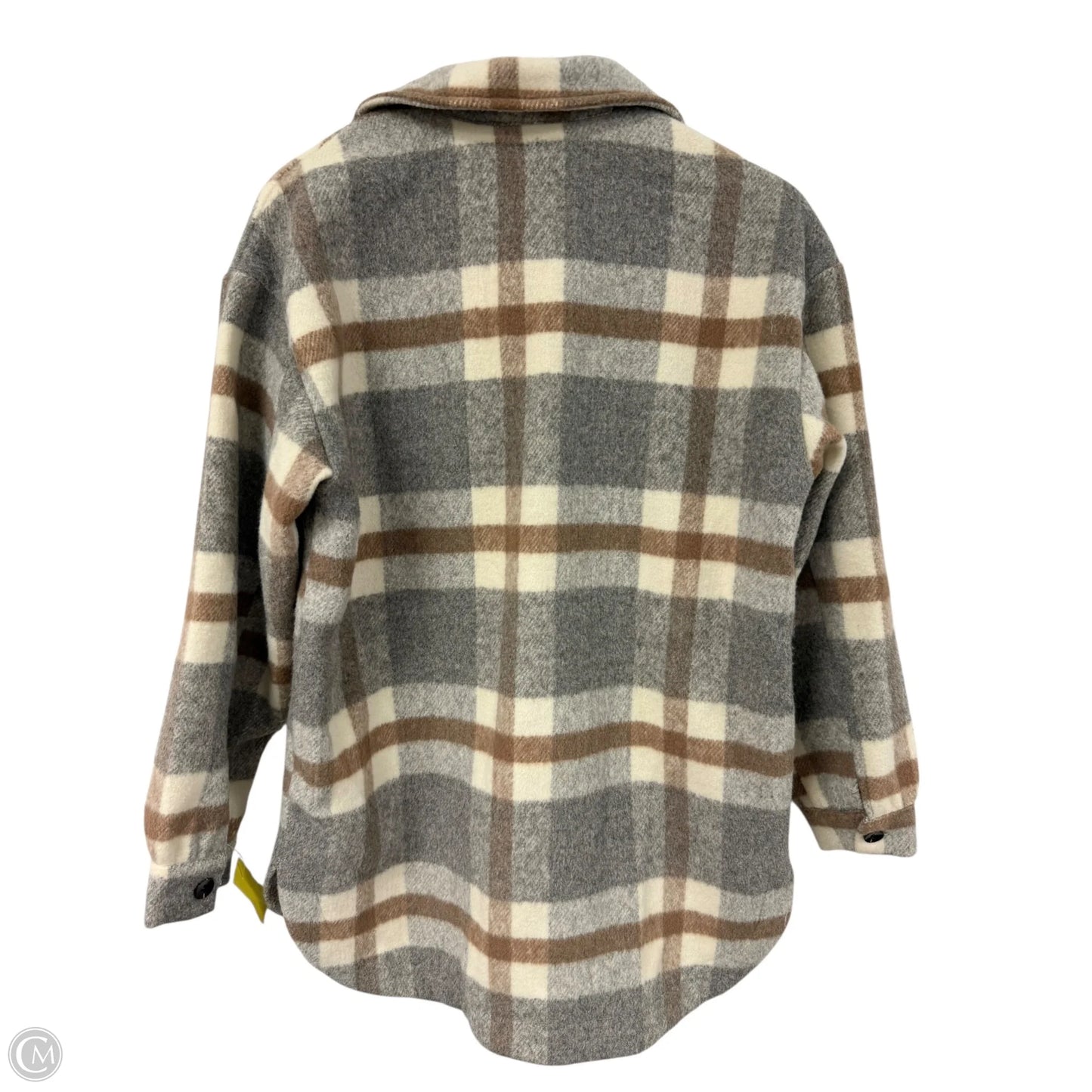 Jacket Shirt By Cme In Brown & Grey, Size: S