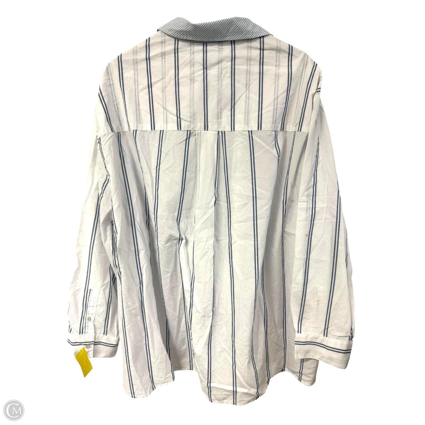 Blouse Long Sleeve By Aerie In Blue & White, Size: Xl