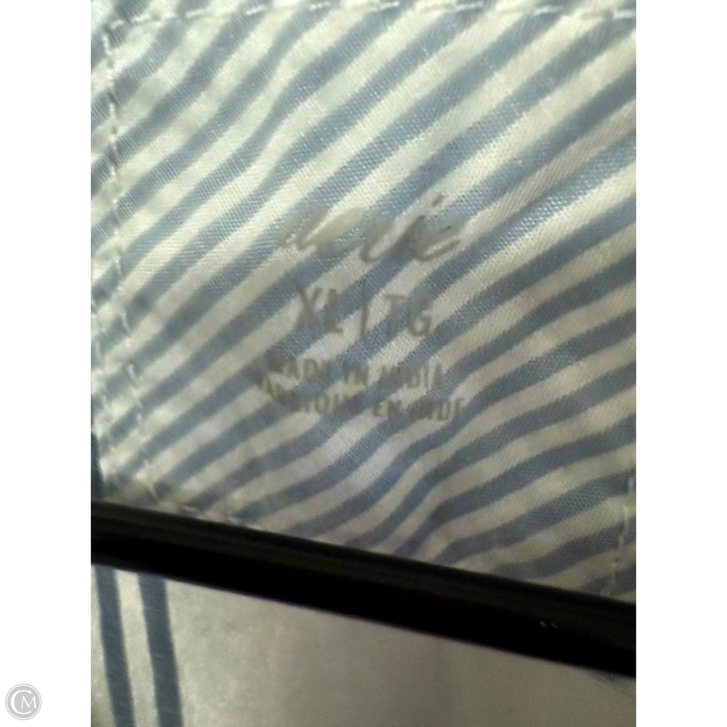 Blouse Long Sleeve By Aerie In Blue & White, Size: Xl