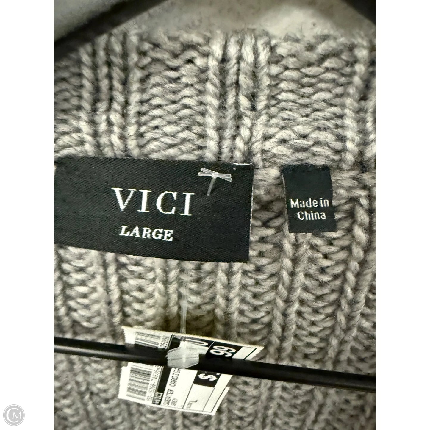Sweater Cardigan By Vici In Grey, Size: L