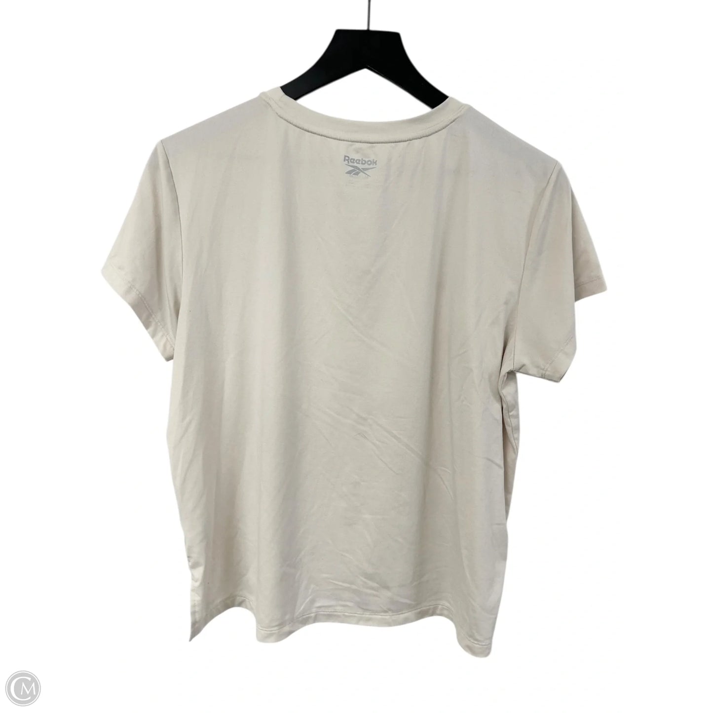 Athletic Top Short Sleeve By Reebok In Cream, Size: M