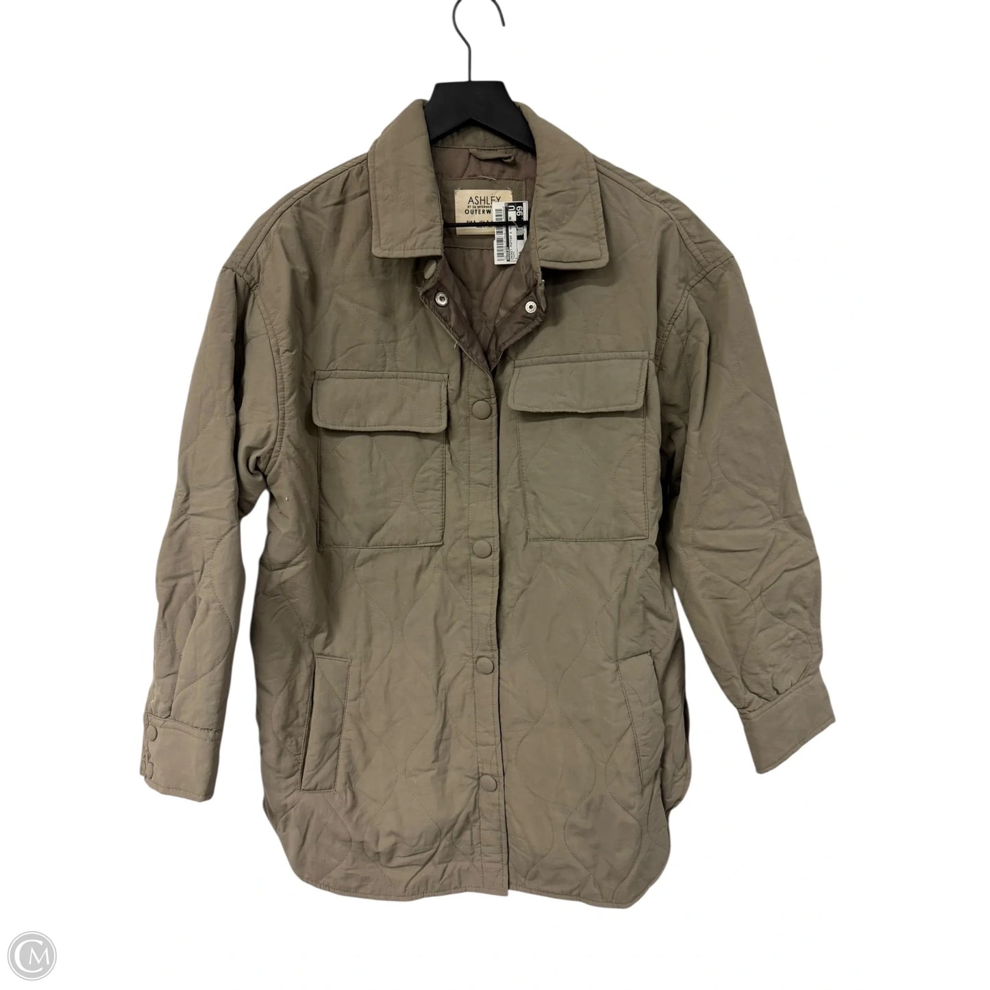 Jacket Puffer & Quilted By Ashley In Taupe, Size: S