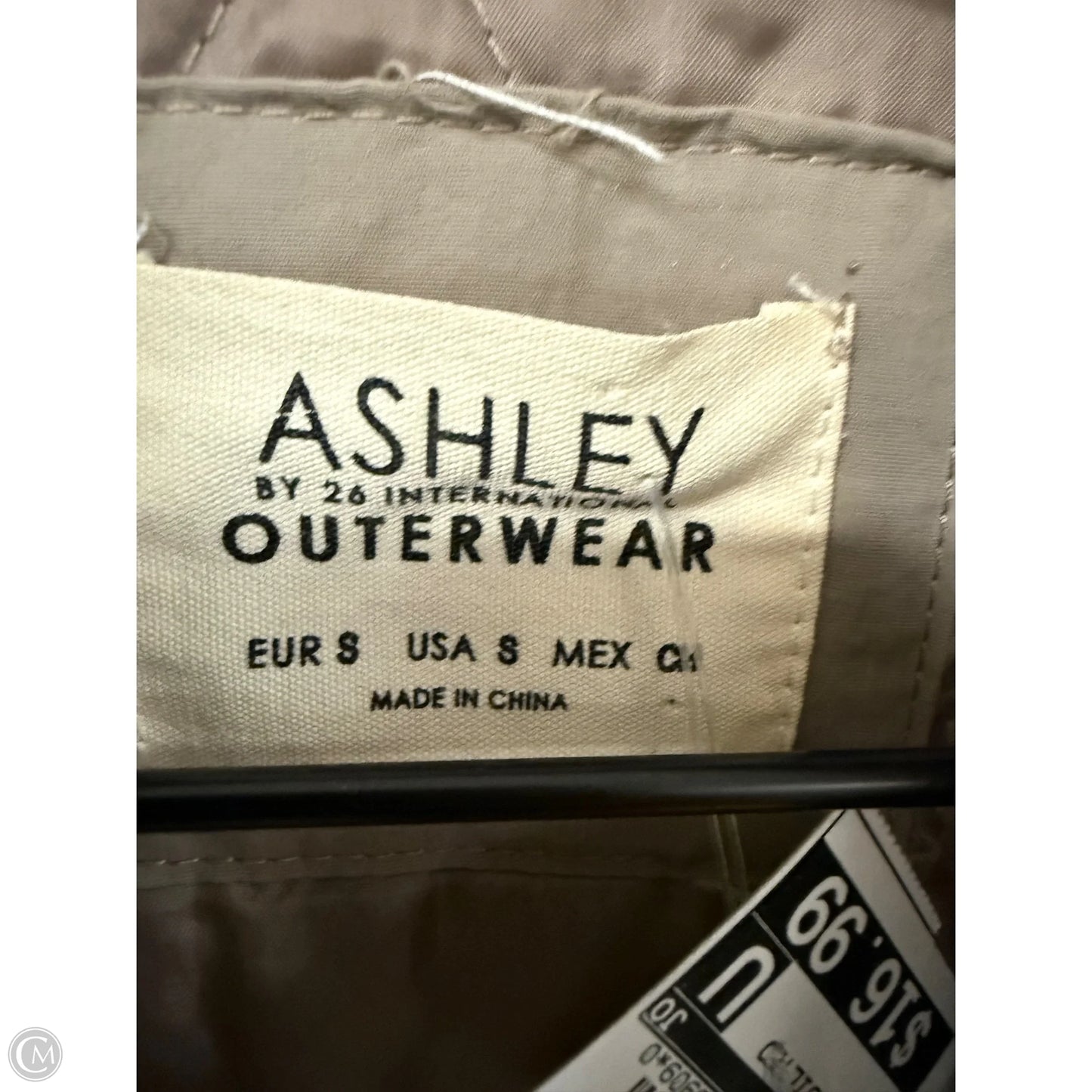 Jacket Puffer & Quilted By Ashley In Taupe, Size: S