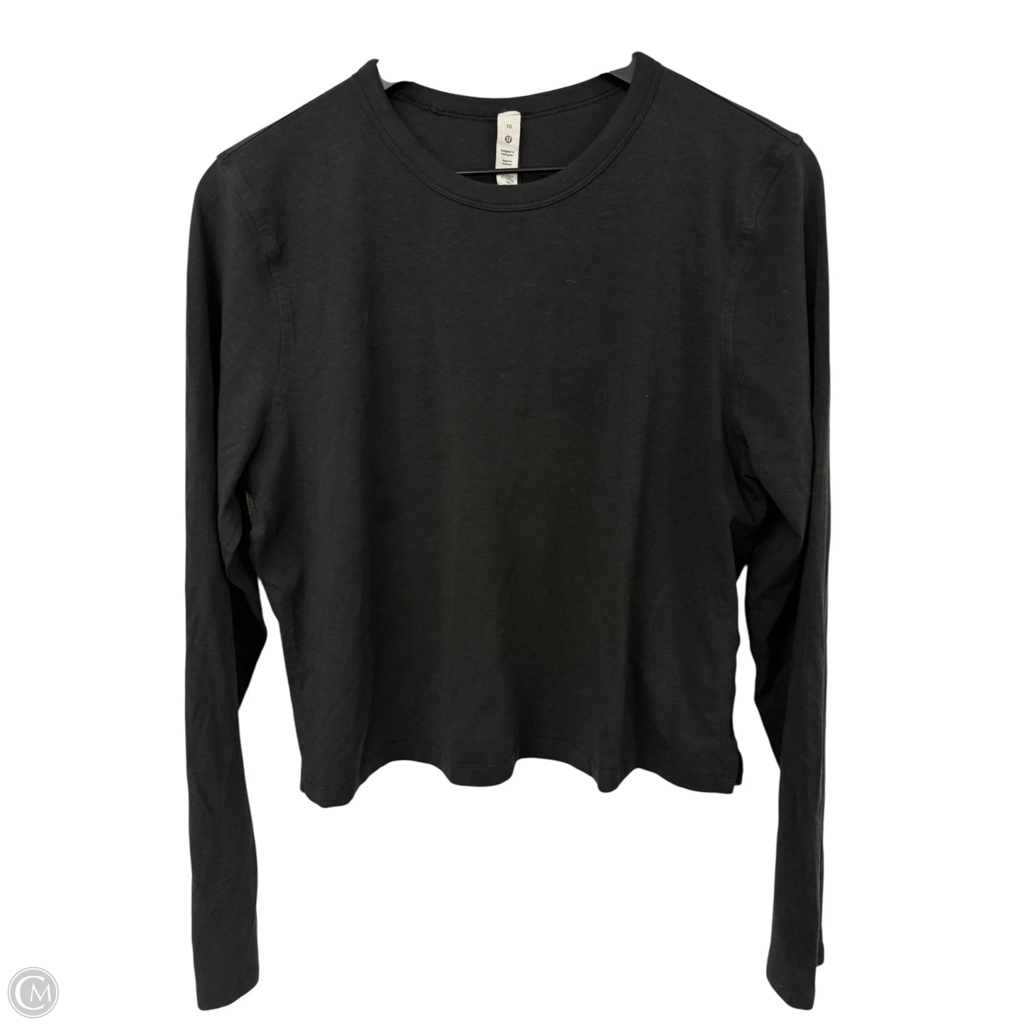 Athletic Top Long Sleeve Crewneck By Lululemon In Black, Size: 10