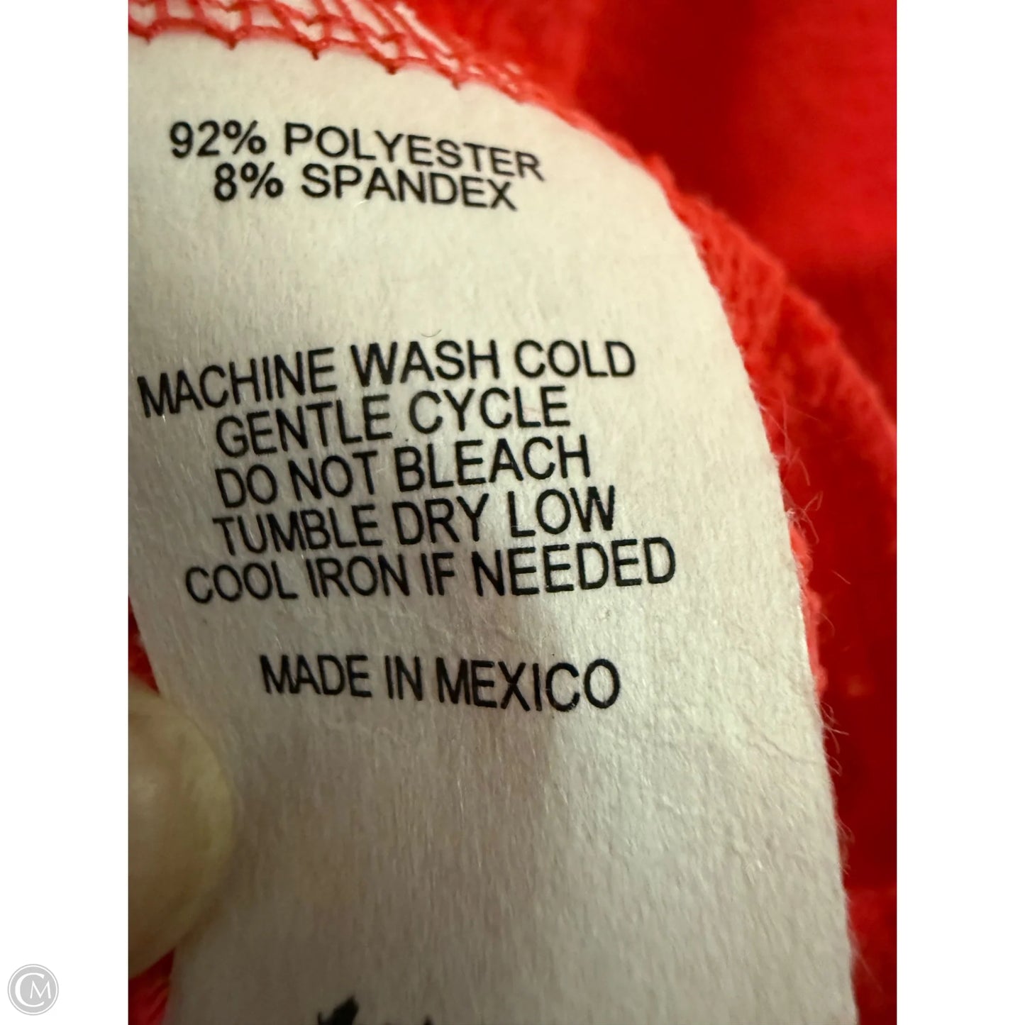 Top 3/4 Sleeve Basic By Cme In Red, Size: L