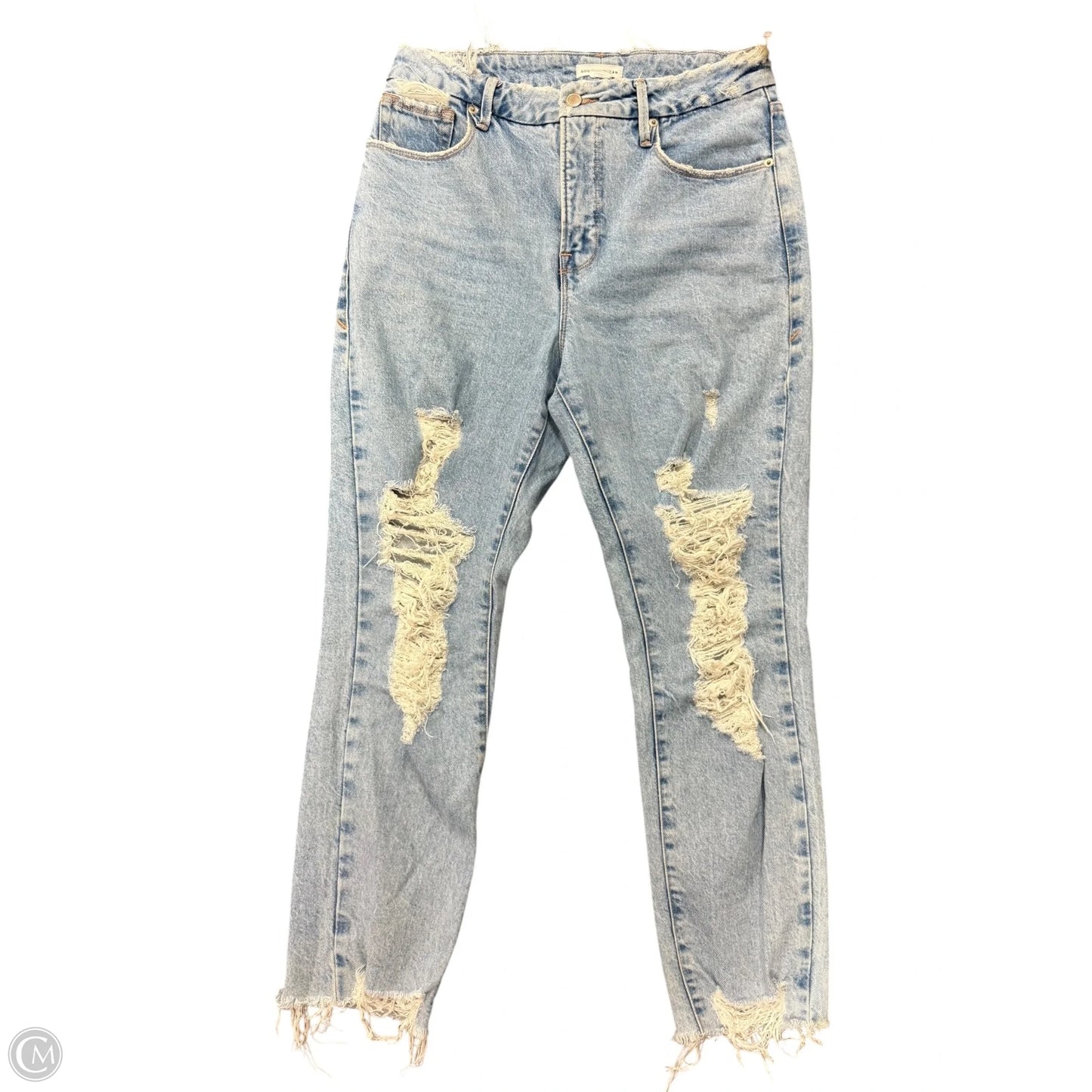 Jeans Straight By Good American In Blue Denim, Size: 8
