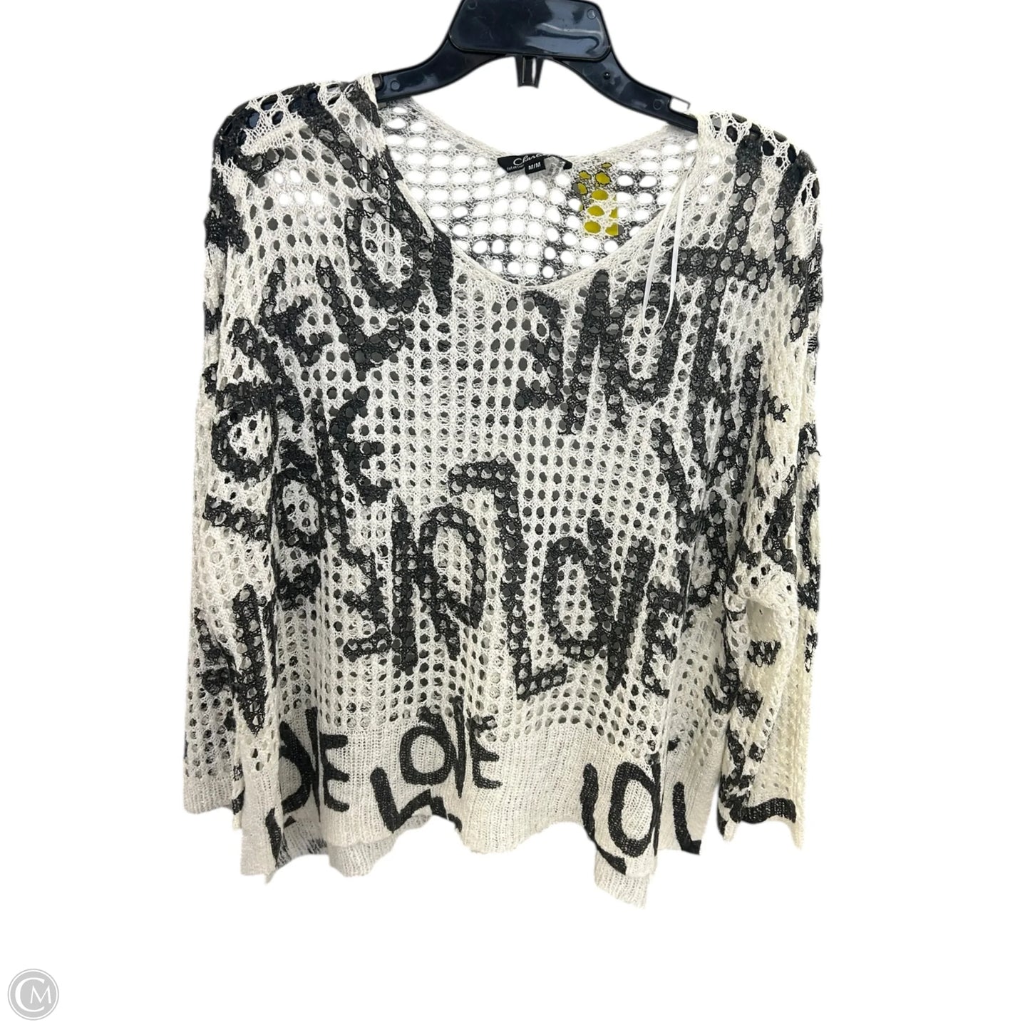 Sweater By Charlie B In Black & White, Size: M