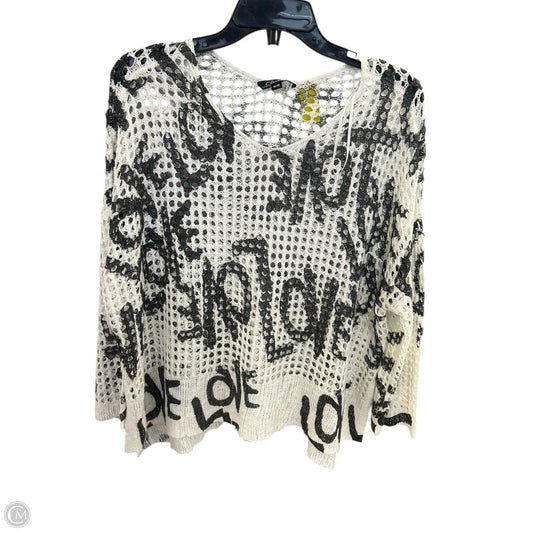 Sweater By Charlie B In Black & White, Size: M
