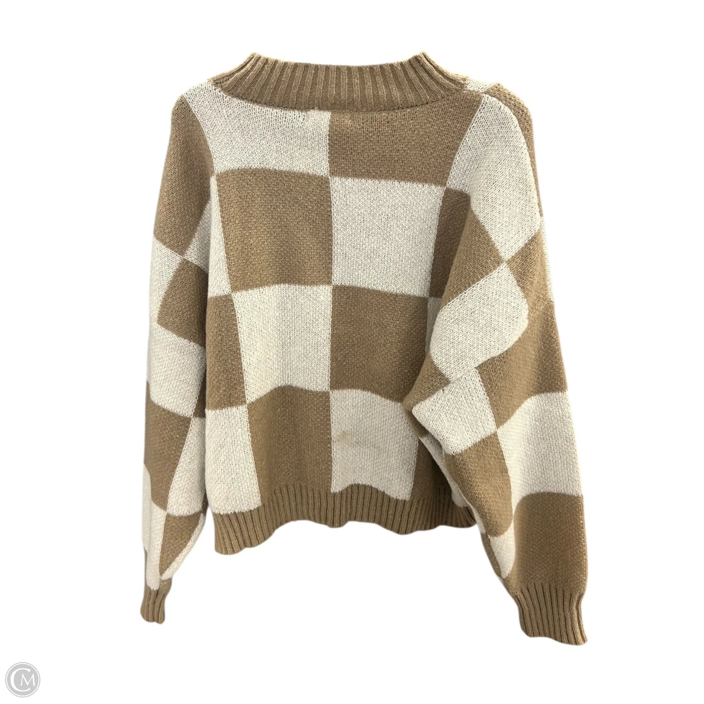 Sweater By Blu Pepper In Brown & White, Size: L