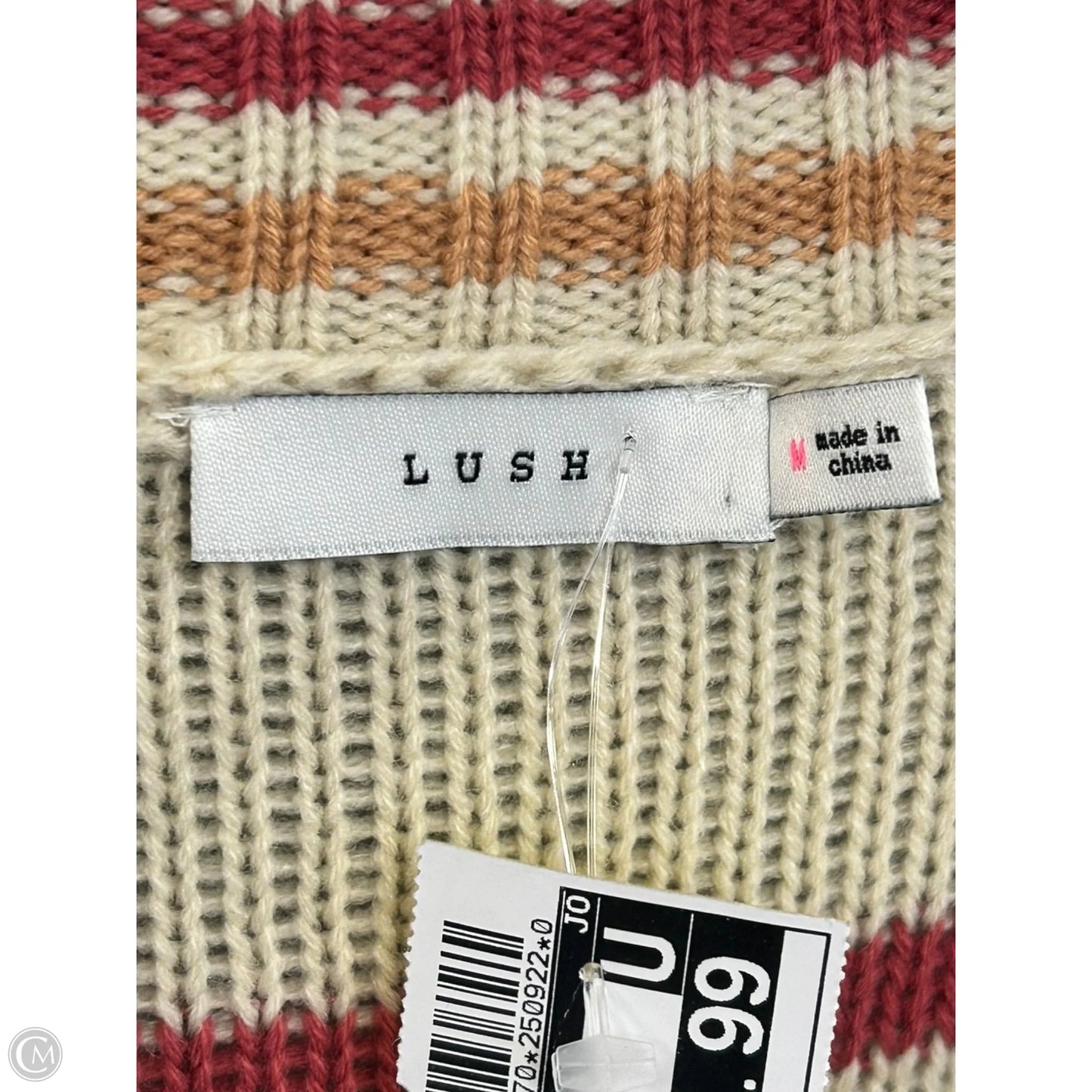 Sweater Cardigan By Lush In Multi-colored, Size: M