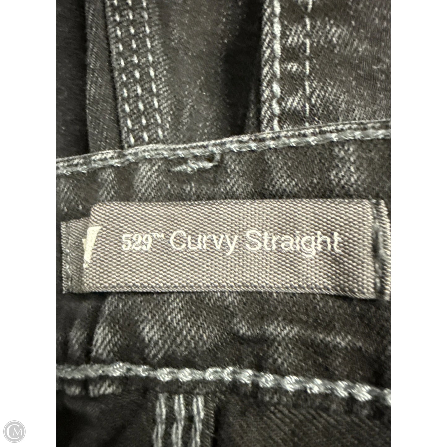 Jeans Straight By Levis In Black Denim, Size: 10