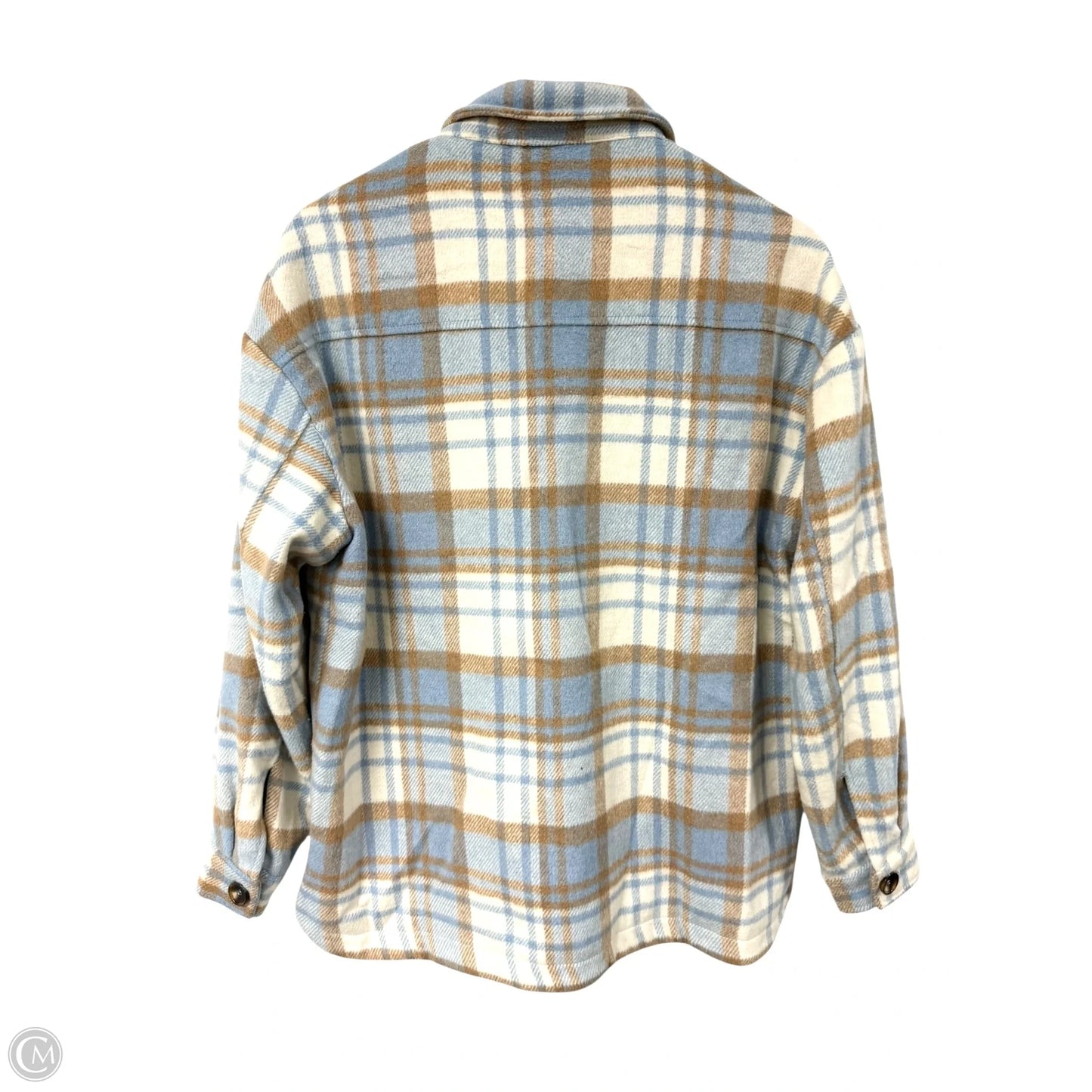 Jacket Shirt By 12th Tribe In Blue & Brown, Size: S