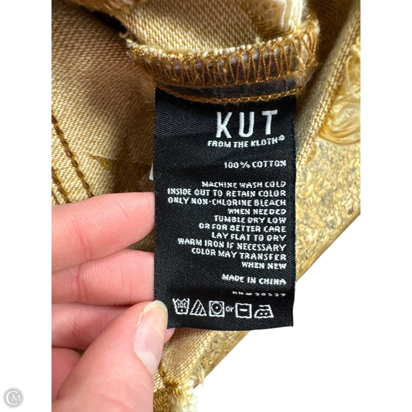 Jacket Denim By Kut In Yellow, Size: Xs