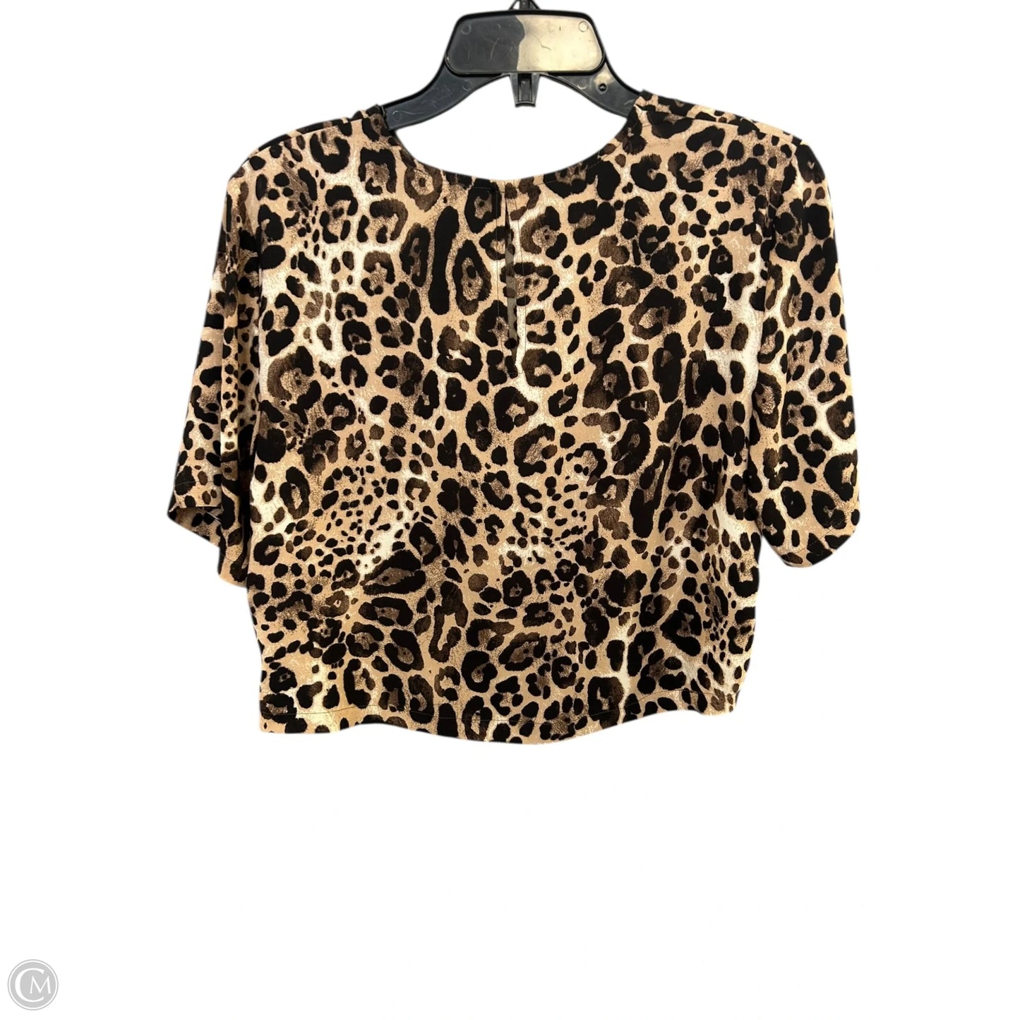 Top Short Sleeve By Express In Leopard Print, Size: Xs