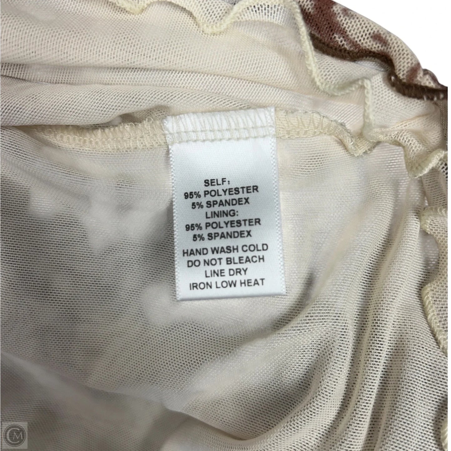 Top Long Sleeve By Promesa In Brown & Cream, Size: S
