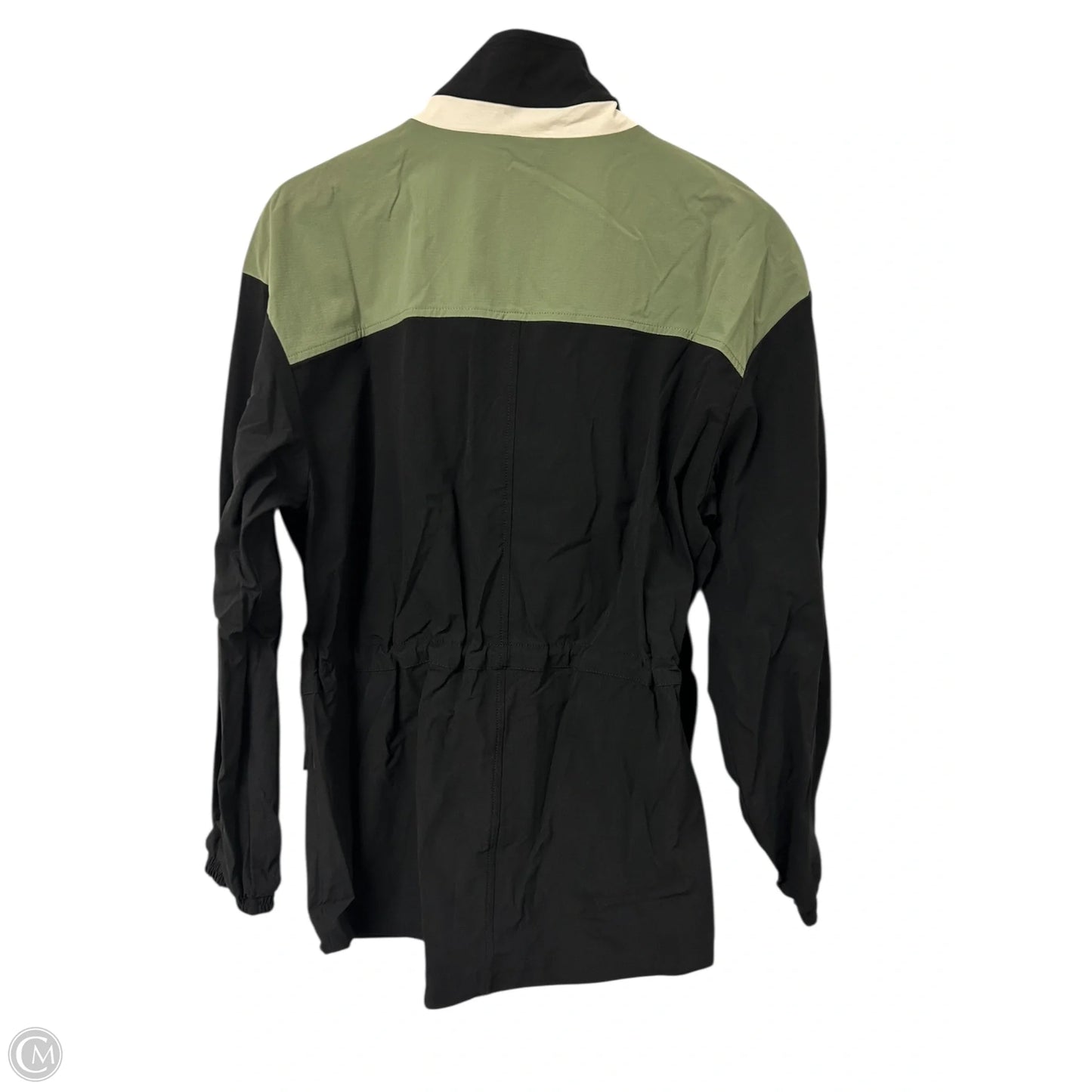Jacket Windbreaker By Fabletics In Black & Green, Size: M