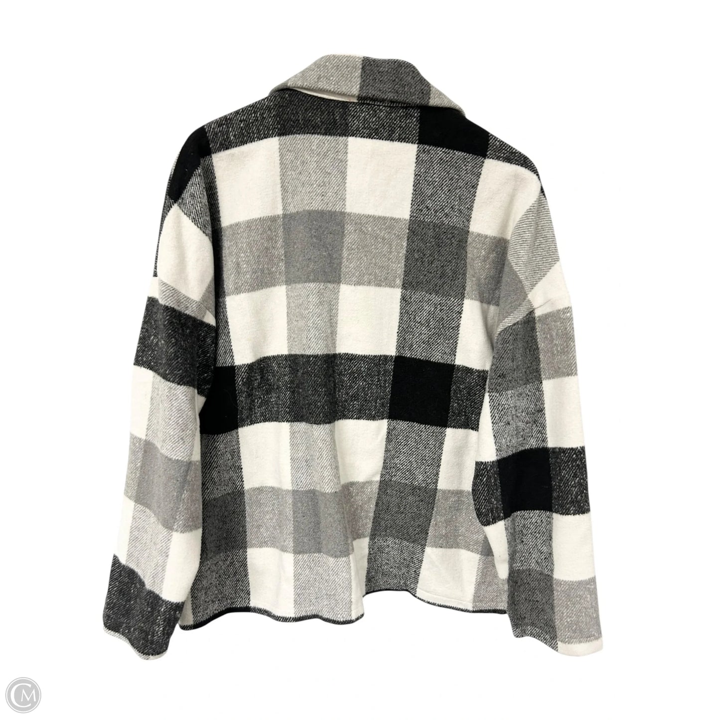 Jacket Shirt By Andree By Unit In Black & White, Size: L