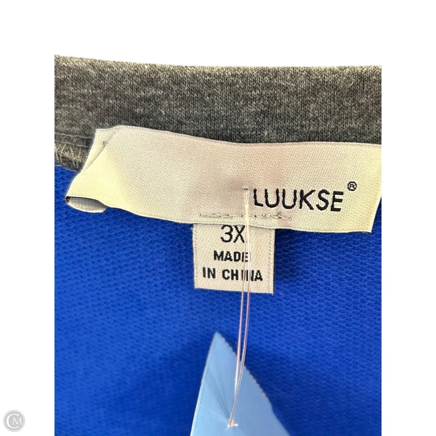 Top Long Sleeve By Clothes Mentor In Blue & Grey, Size: 3x