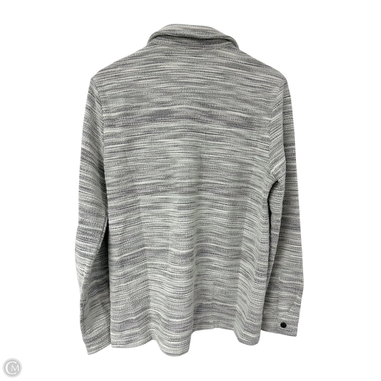 Jacket Shirt By Doe & Rae In Grey & White, Size: M