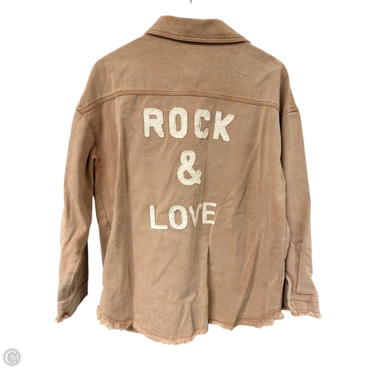 Jacket Denim By Blue B In Brown Denim, Size: L