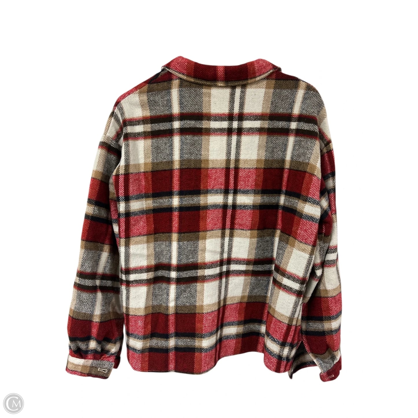 Jacket Shirt By Cmf In Plaid Pattern, Size: L