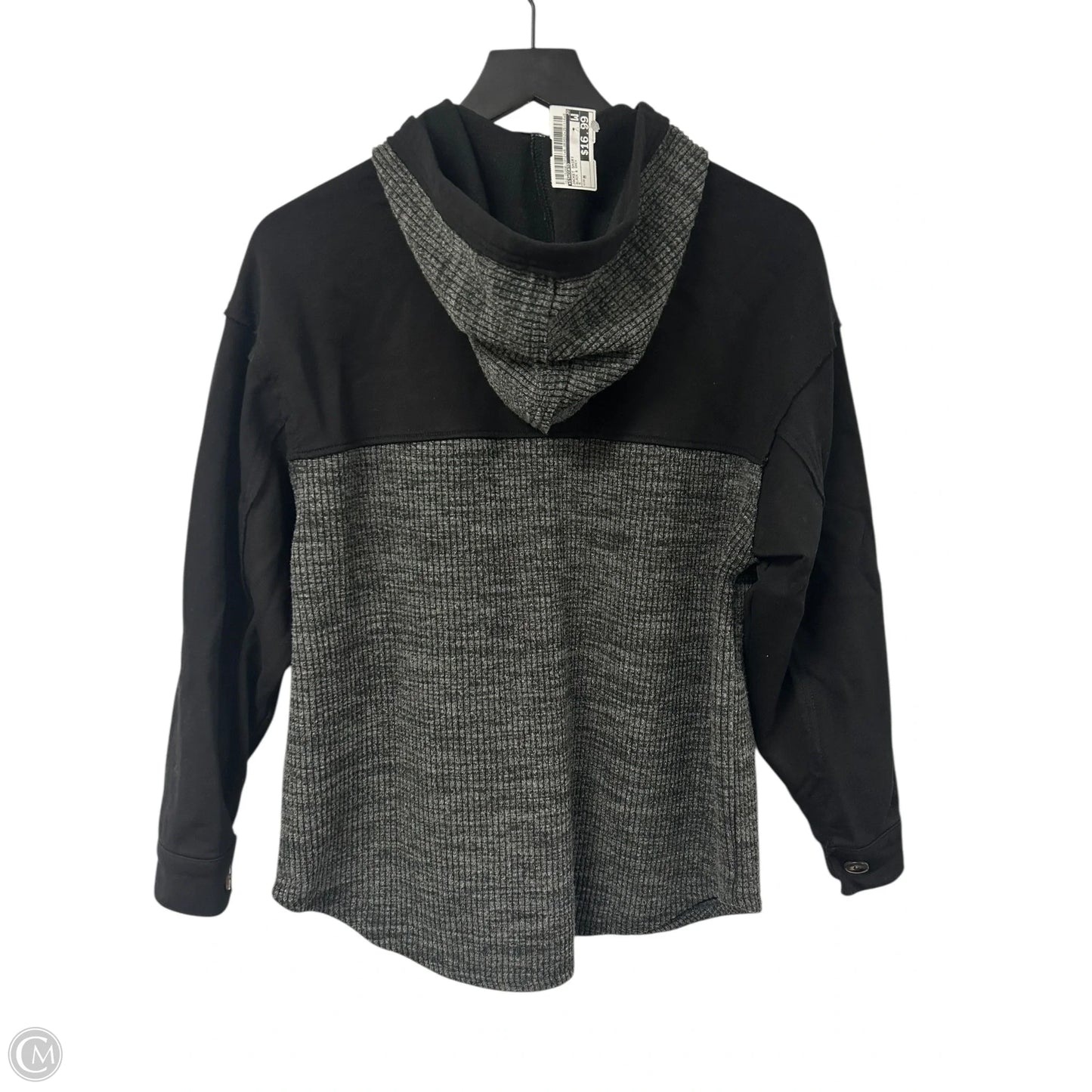 Jacket Shirt By Staccato In Black & Grey, Size: M