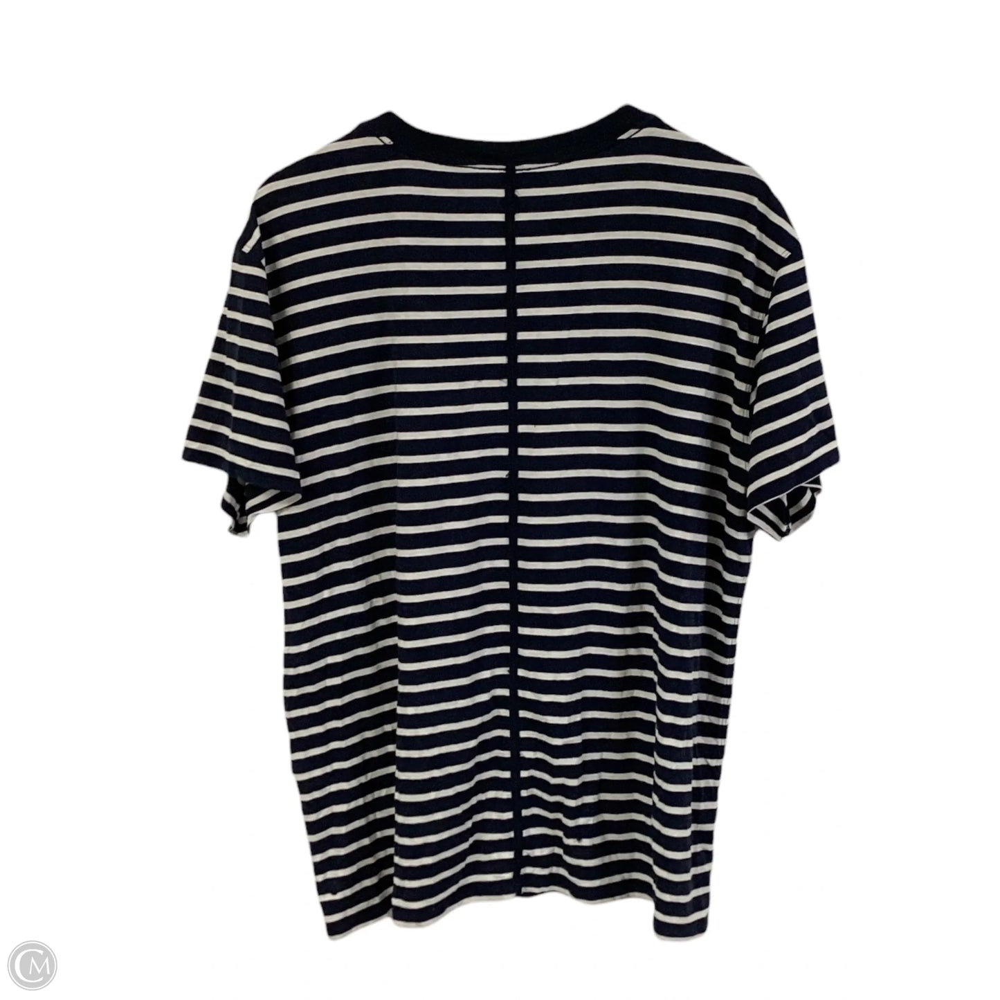 Athletic Top Short Sleeve By Lululemon In Blue & White, Size: 10