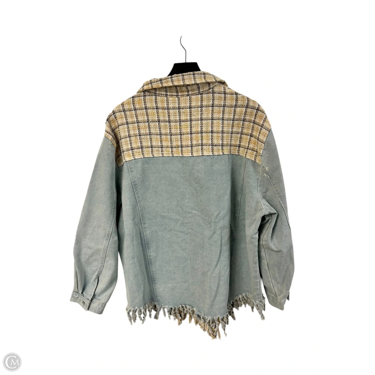 Jacket Denim By Clothes Mentor In Blue & Yellow, Size: L