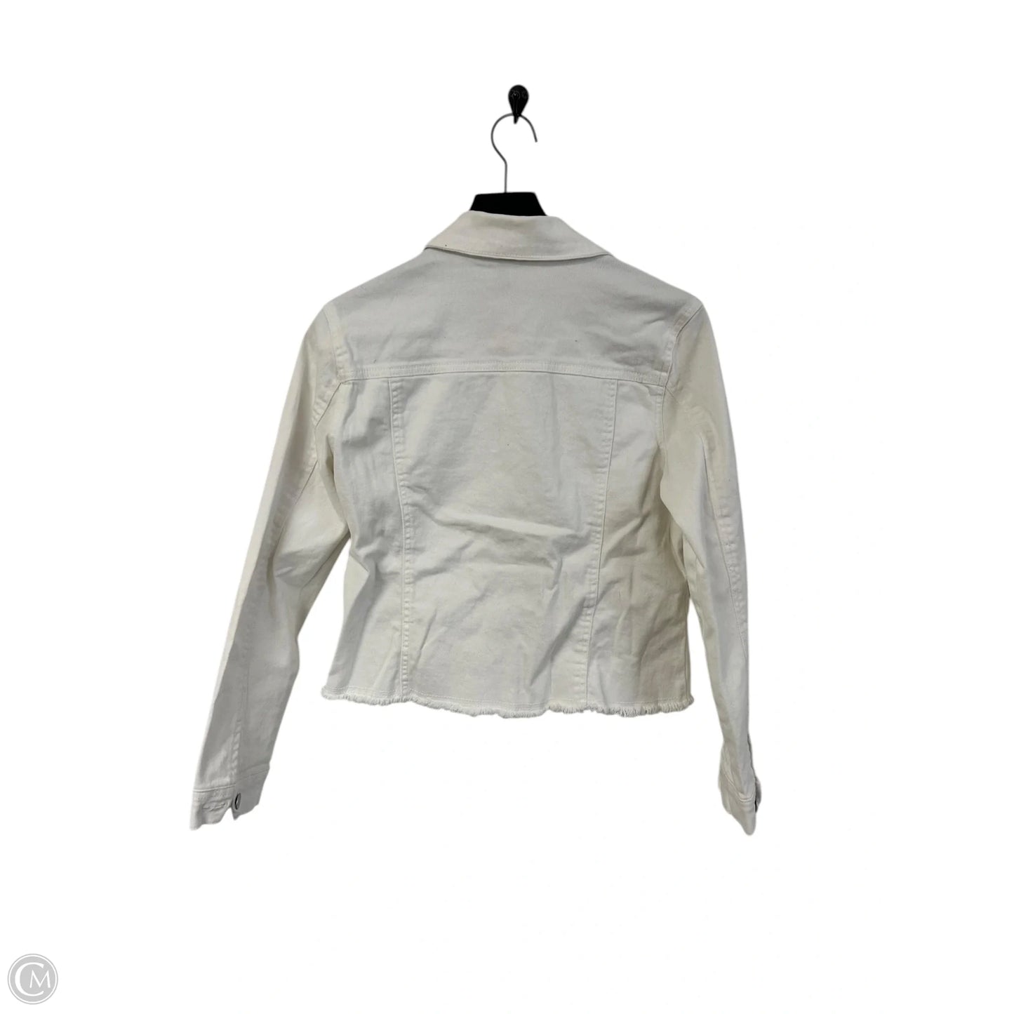 Jacket Denim By Baccini In White Denim, Size: M
