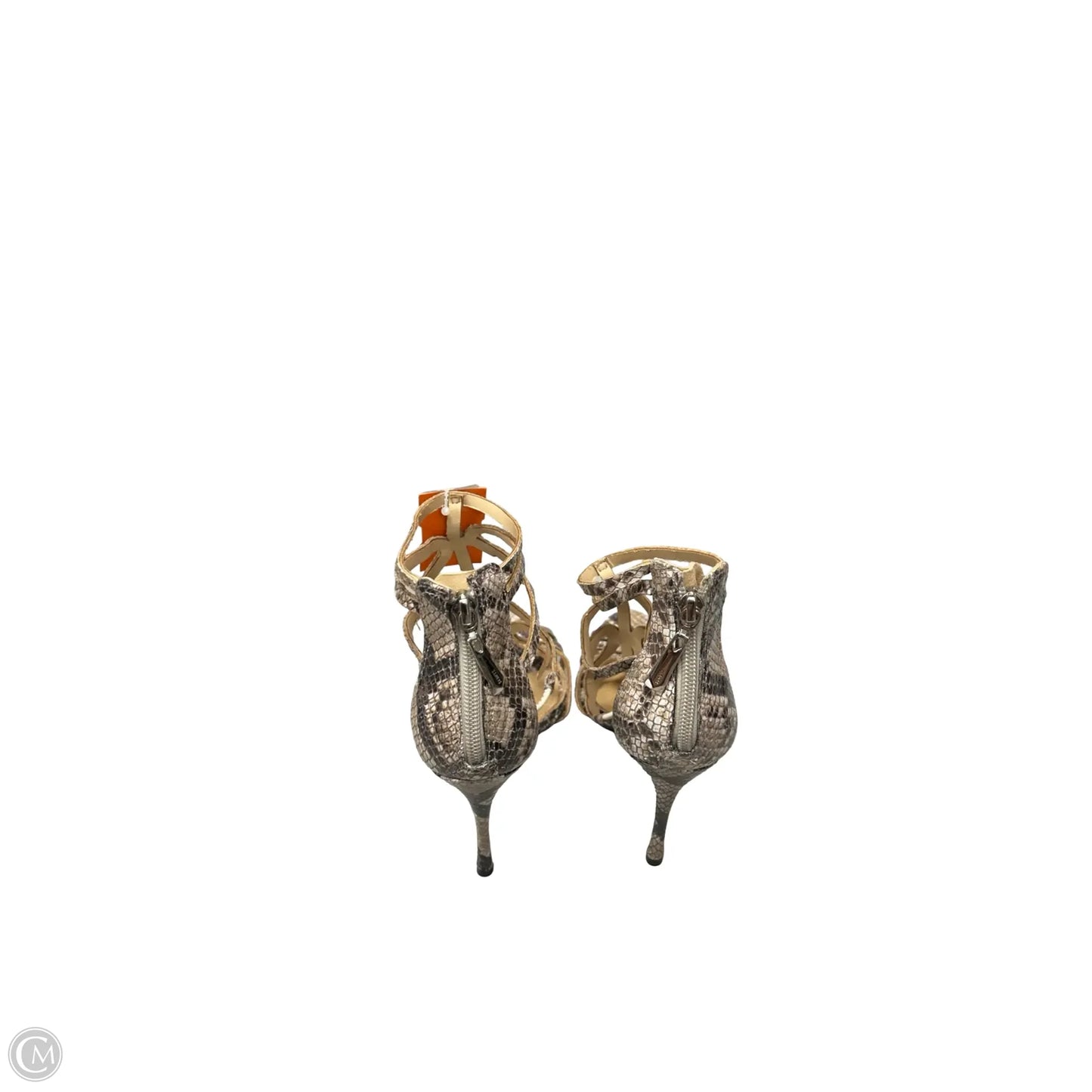Sandals Heels Stiletto By Schutz In Snakeskin Print, Size: 7.5