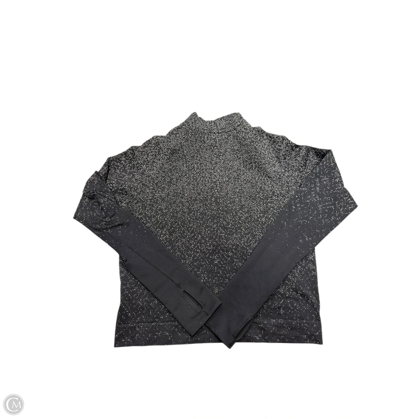 Athletic Top Long Sleeve Crewneck By Lululemon In Black & Grey, Size: 10