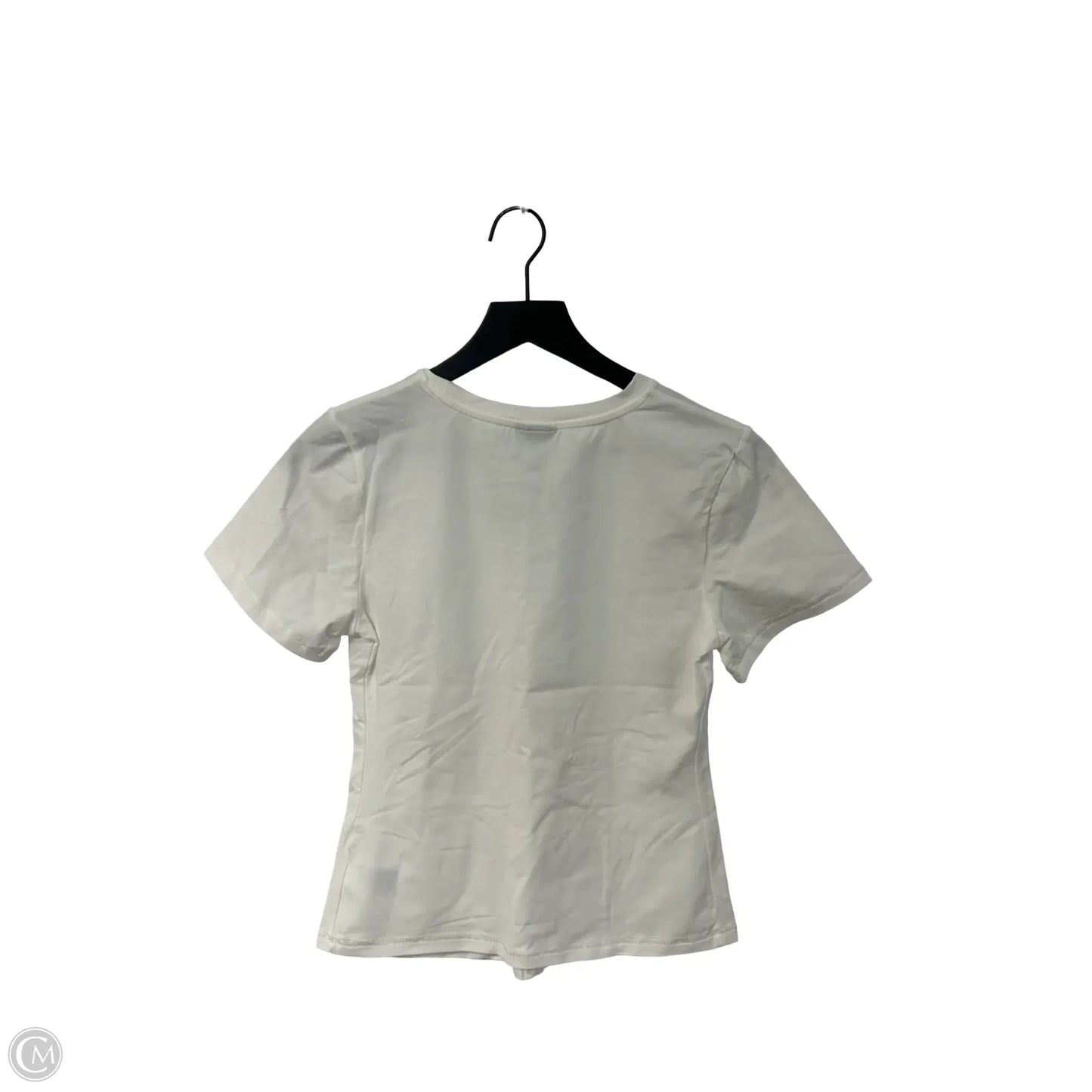 Top Short Sleeve Basic By Scoop In White, Size: L