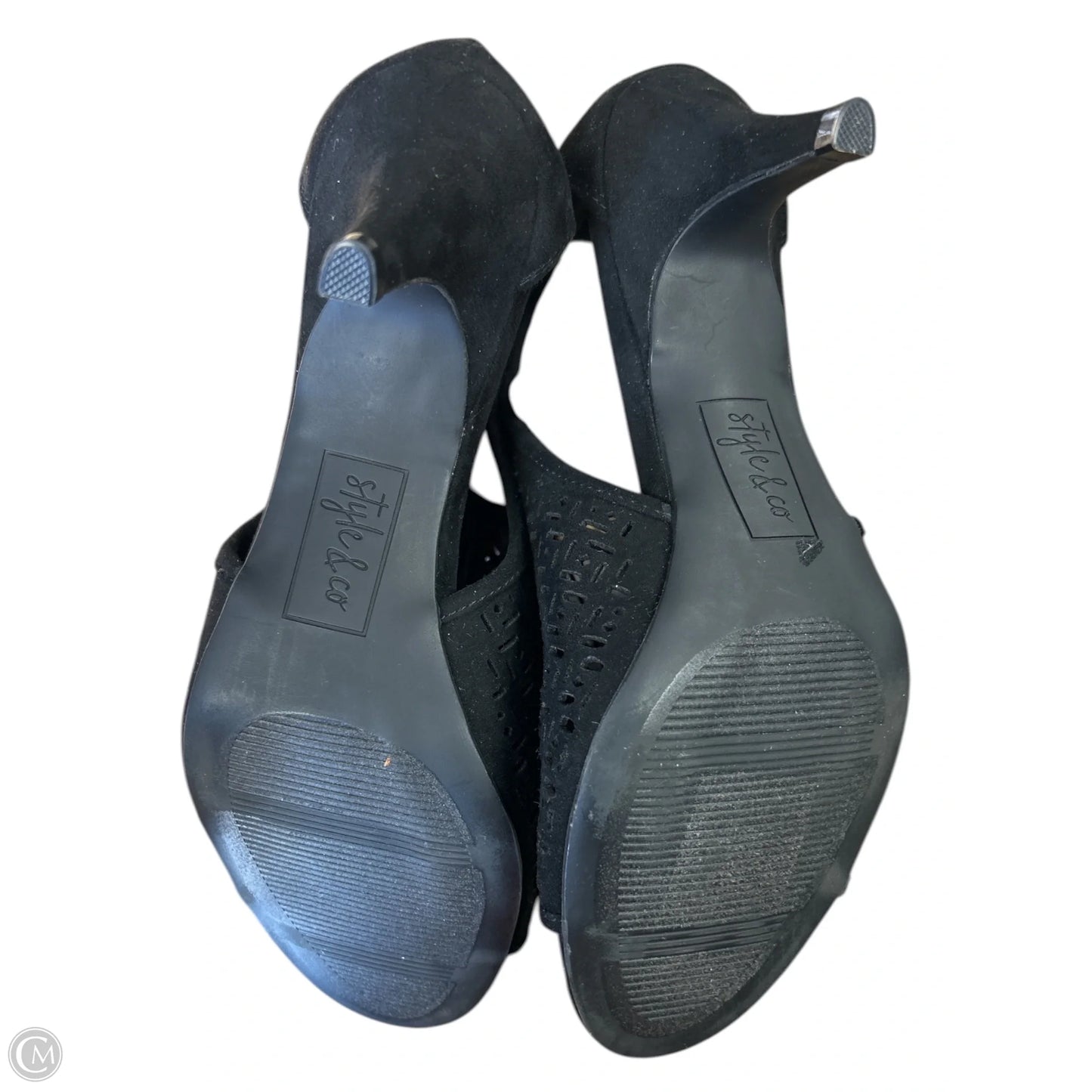 Sandals Heels Kitten By Style And Company In Black, Size: 8.5