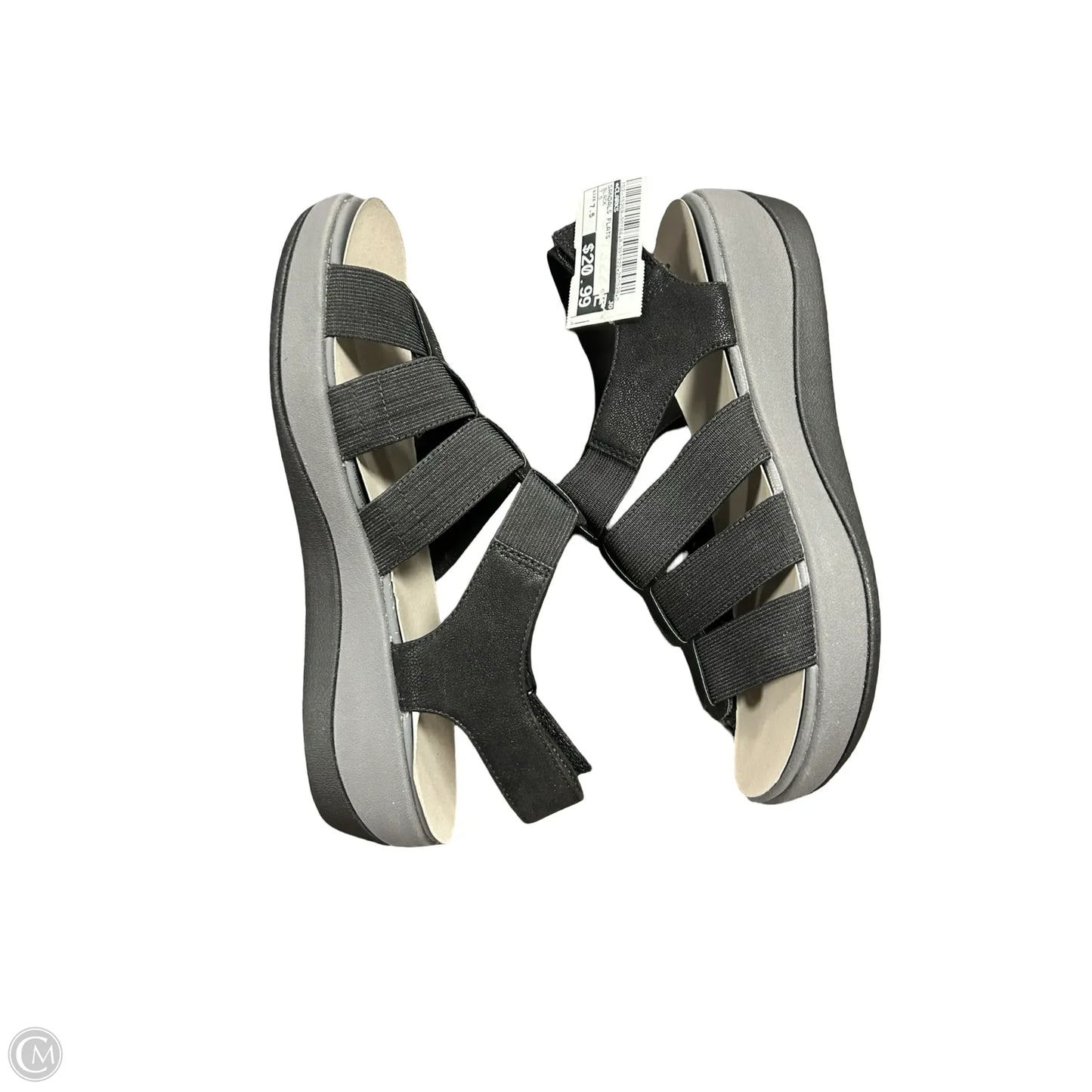 Sandals Flats By Clarks In Black, Size: 7.5