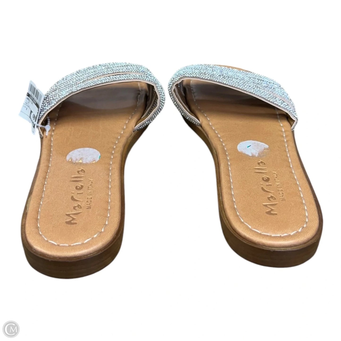 Sandals Flats By Clothes Mentor In Silver, Size: 8